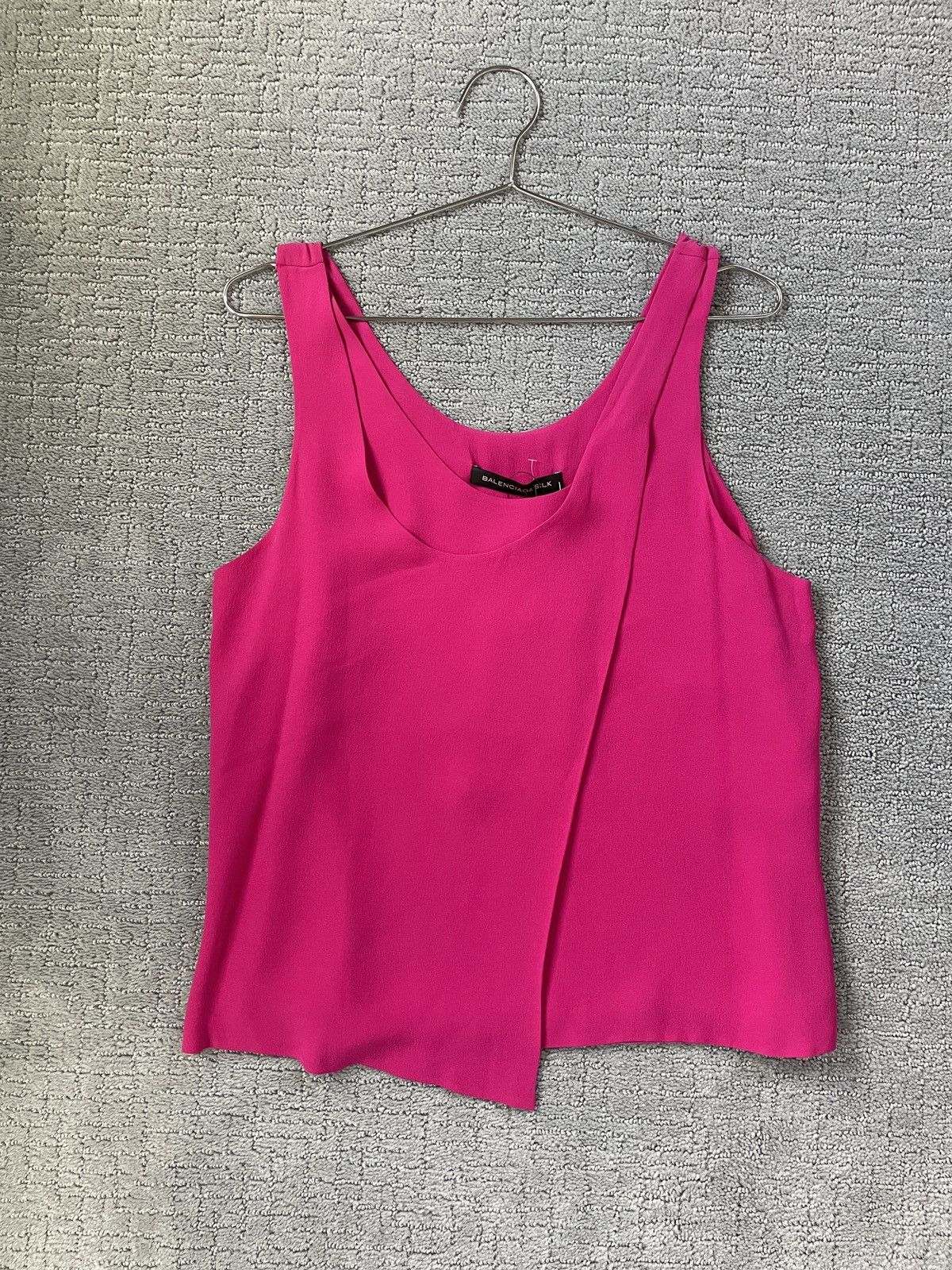 image of Balenciaga Vintage New W/ Tags Fuchsia Silk Tank, Women's (Size Small)