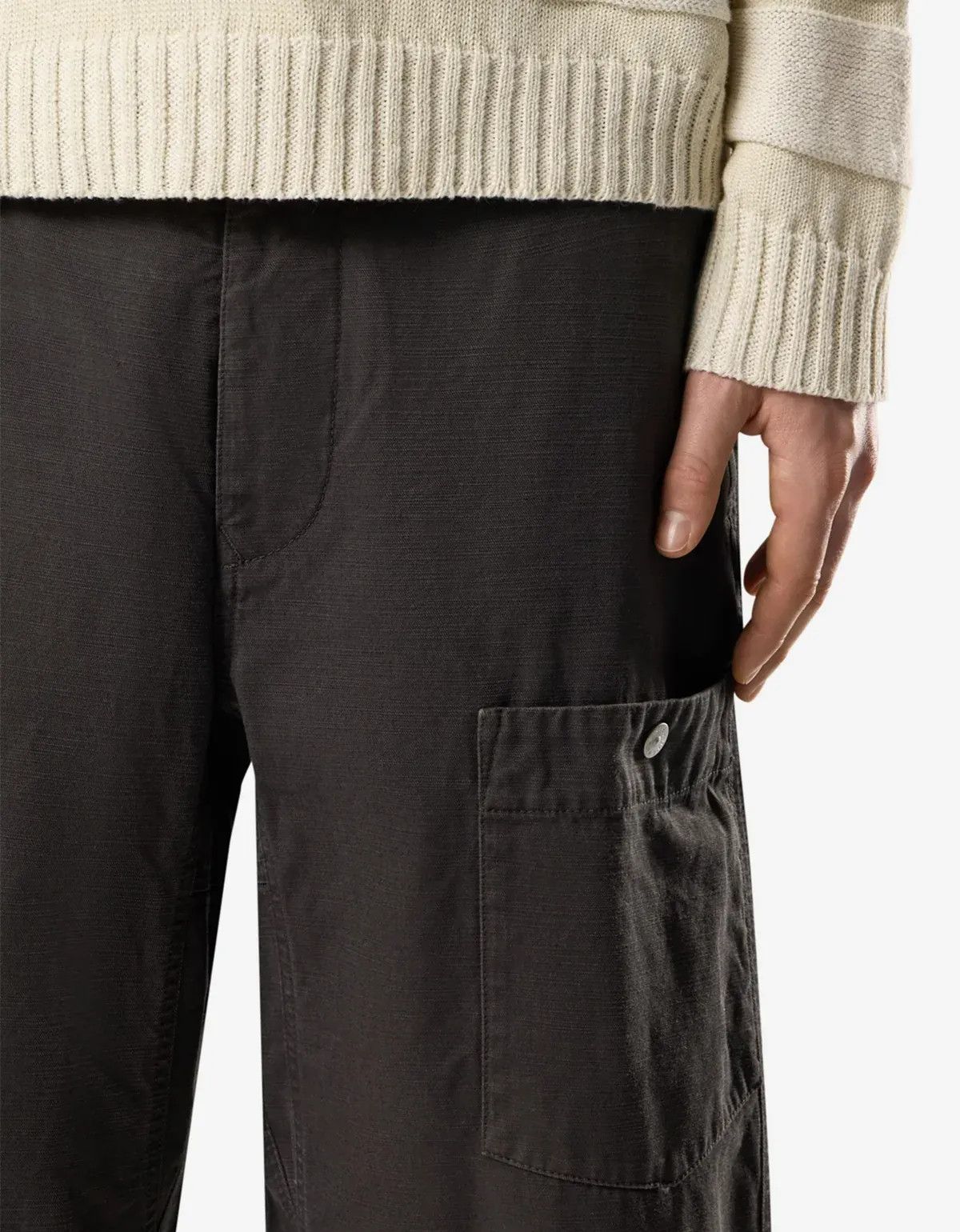 Stone Island Stone Island Marina Grey Slub Batavia-TC Trousers Size US 32 / EU 48 - 3 Thumbnail