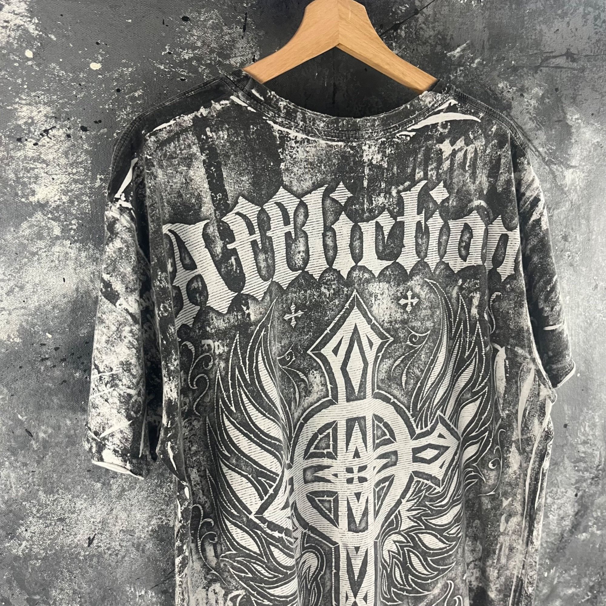 Affliction × Vintage Vintage Y2K Affliction AOP shirt Size US XL / EU 56 / 4 - 4 Thumbnail