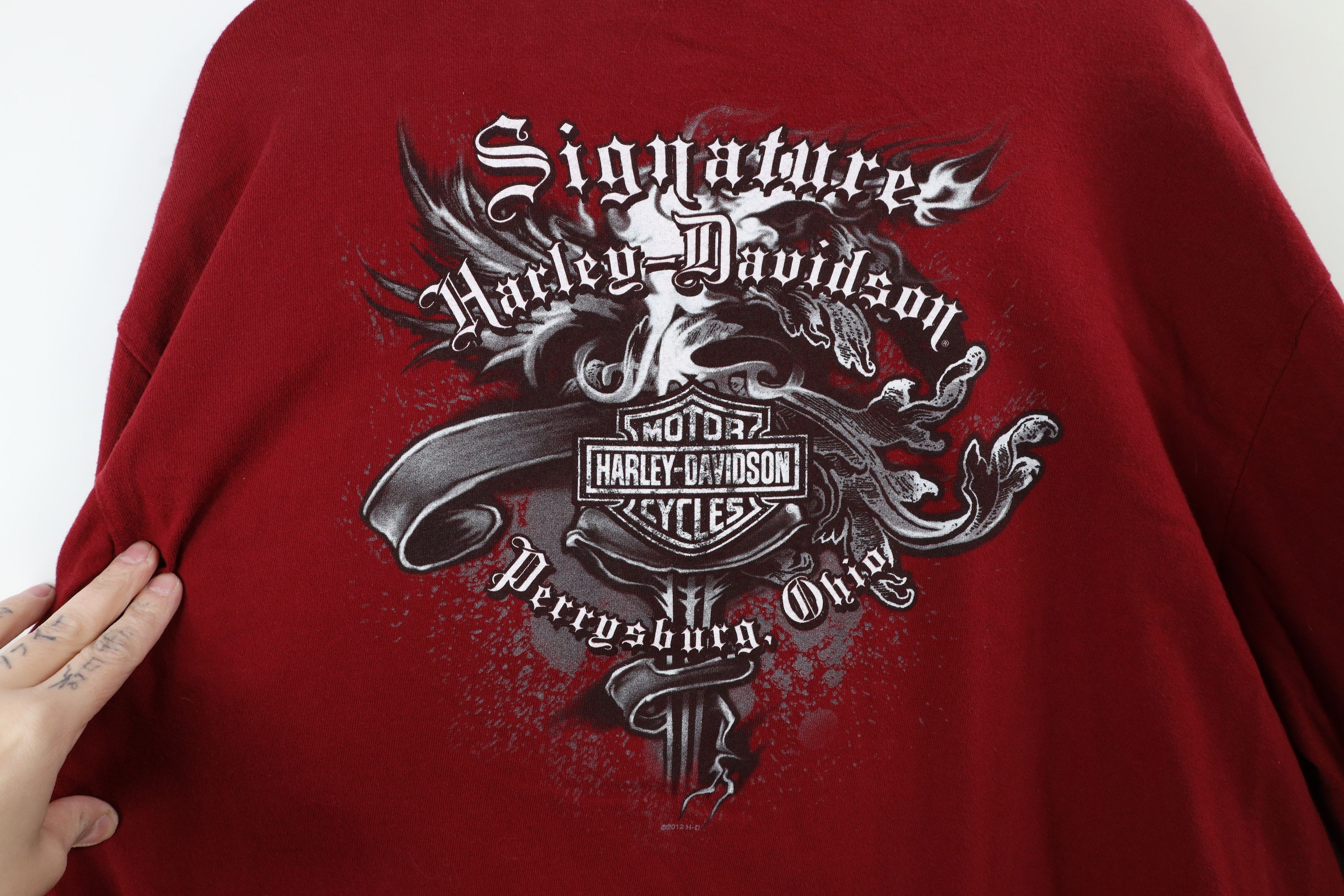 Harley Davidson Vintage Y2K Harley Davidson Spell Long Sleeve T-Shirt Red Size US XL / EU 56 / 4 - 11 Thumbnail
