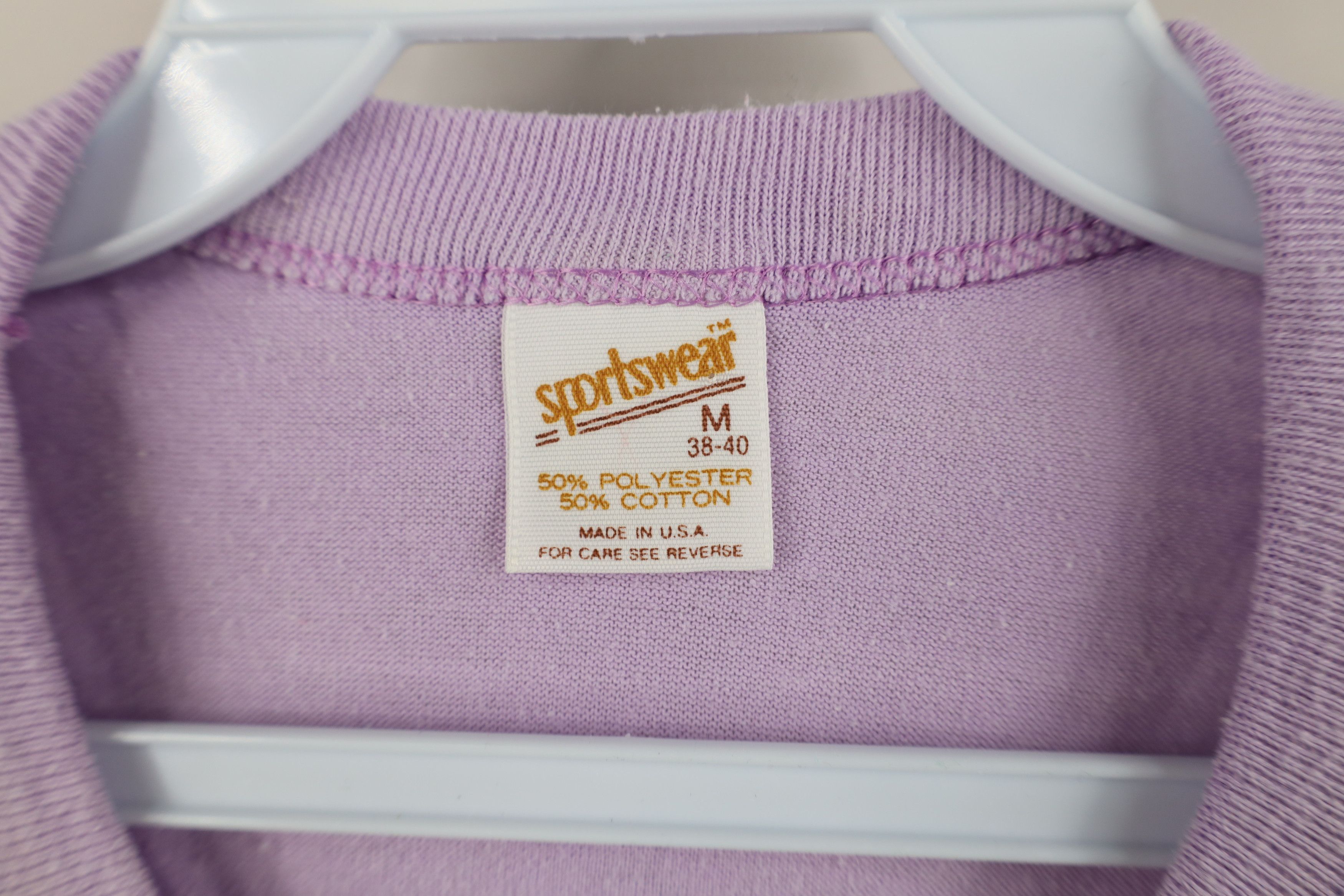 Vintage Vintage 70s Streetwear Cropped T-Shirt Lilac Purple USA Size M / US 6-8 / IT 42-44 - 5 Thumbnail