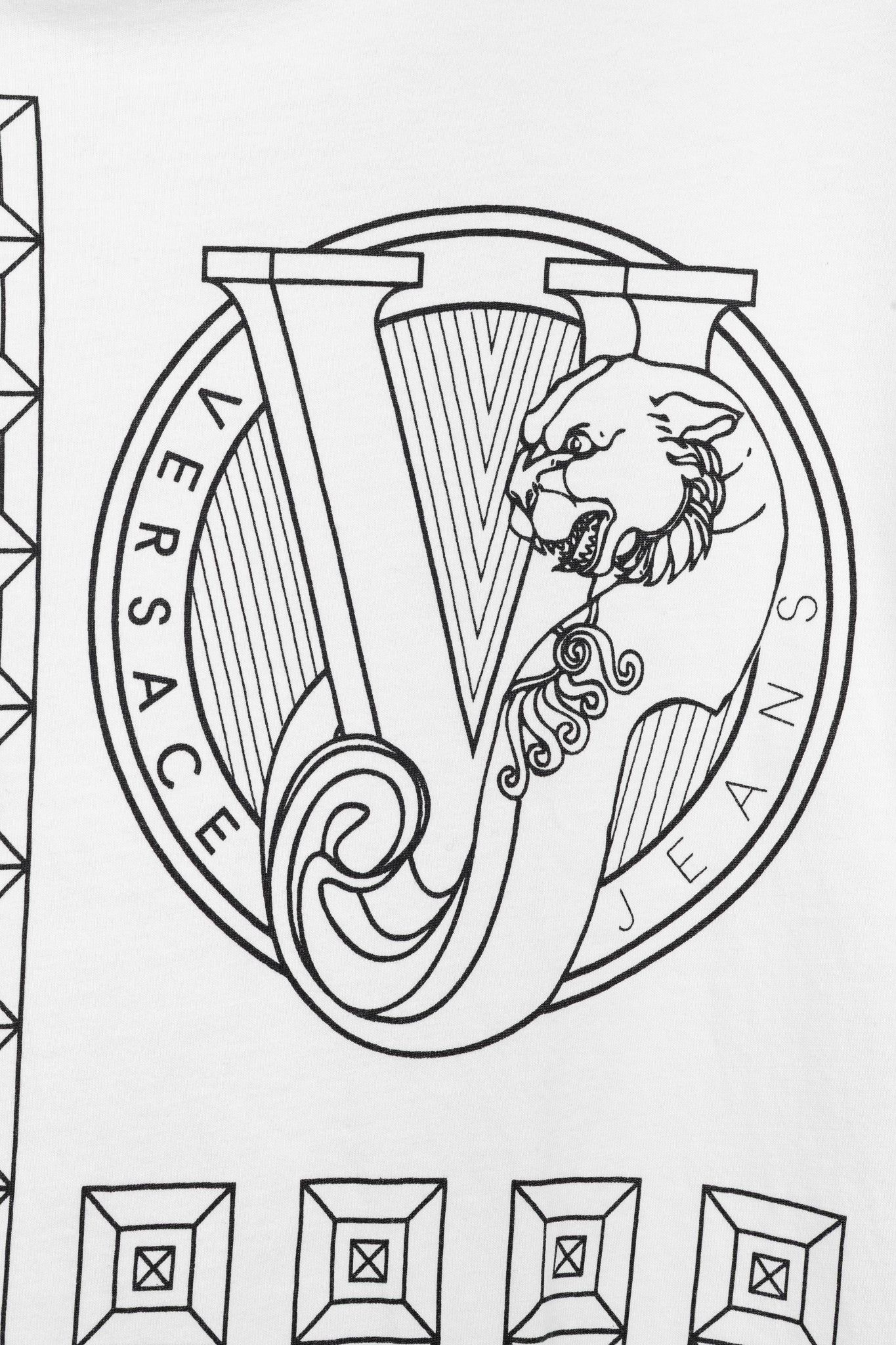 Versace Versace Jeans Cotton Panther & Geometric-Graphic T-Shirt Size US M / EU 48-50 / 2 - 6 Thumbnail