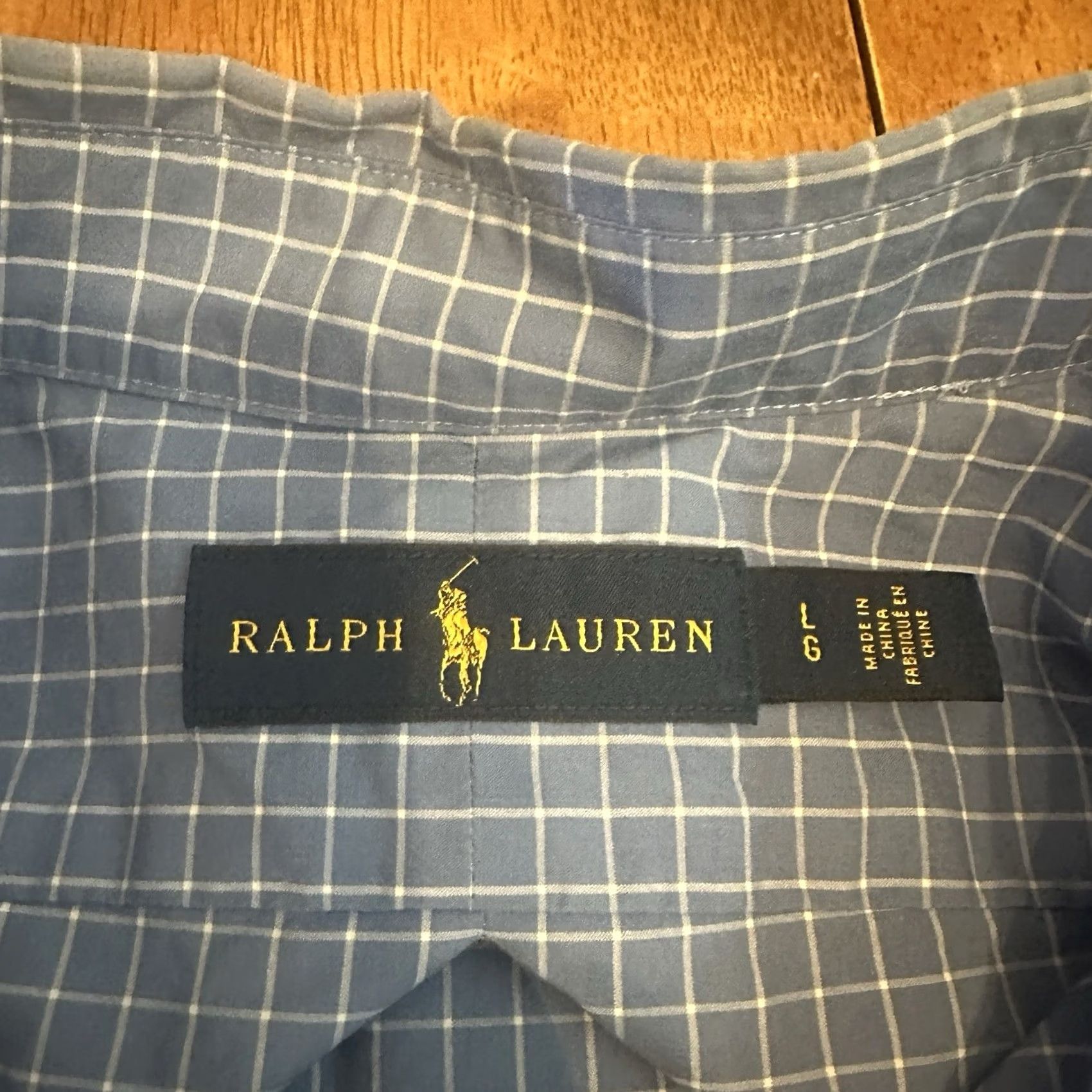 Ralph Lauren Ralph Lauren Dress Shirt Men Large Blue Checkered Pony Button-Down Collar Size 42R - 5 Thumbnail