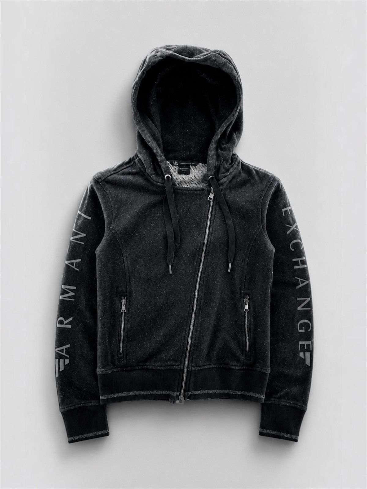 Armani Exchange Armani Exchange Assymmetric Zip Poem Sleeve Jacket Hoodie Size S / US 4 / IT 40 - 1 Thumbnail