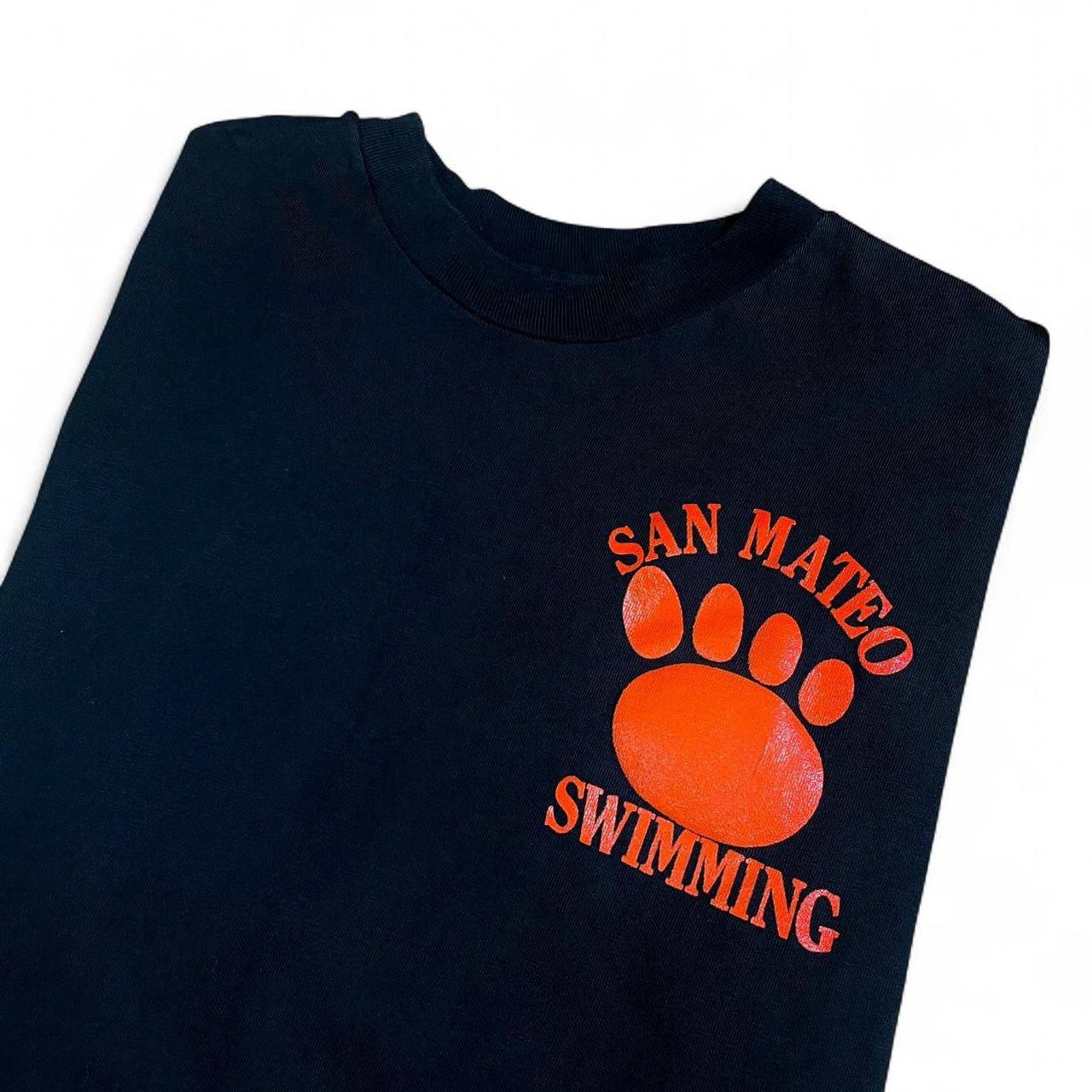 Hanes Vintage San Mateo Bear Cats Swimming Tee - Size L Size US L / EU 52-54 / 3 - 4 Thumbnail