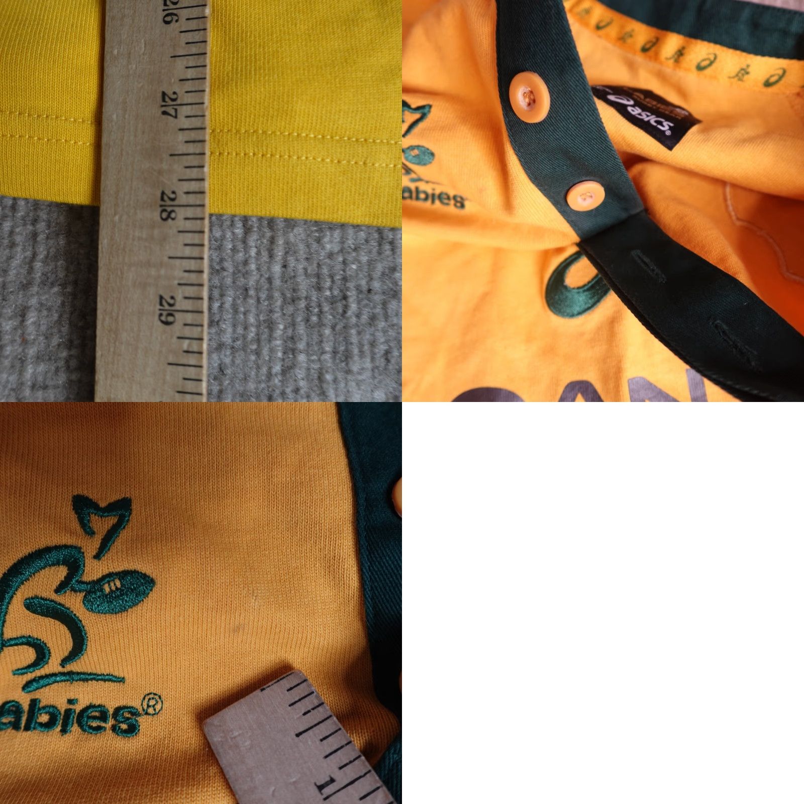 Asics VINTAGE ASICS Wallabies Rugby Shirt L Blue Polo Embroidered Raglan Long Sleeve Button Collared Cotton Knit Men's Shirt Rugby 90s Size US L / EU 52-54 / 3 - 9 Thumbnail