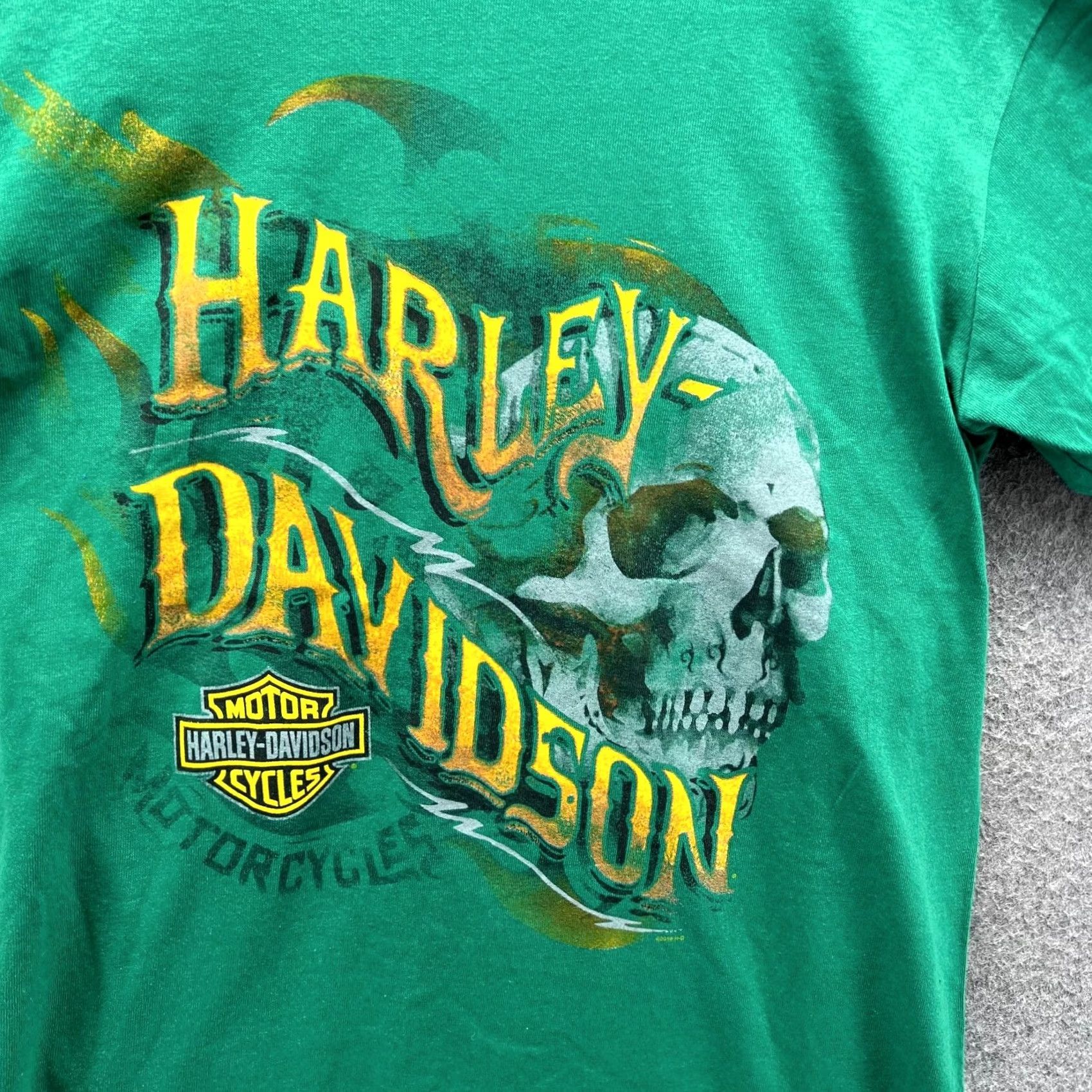 Harley Davidson Harley-Davidson Shirt Men Small Green Yellow Crewneck T-Shirt Motorcycle 2018 Logo All Seasons Size US S / EU 44-46 / 1 - 7 Thumbnail
