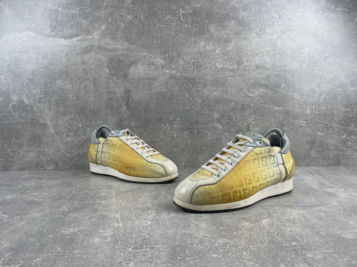 Fendi × Vintage Fendi Archives Vintage 90s Leather Monogrammed Sneakers Size US 7.5 / IT 37.5 - 4 Thumbnail