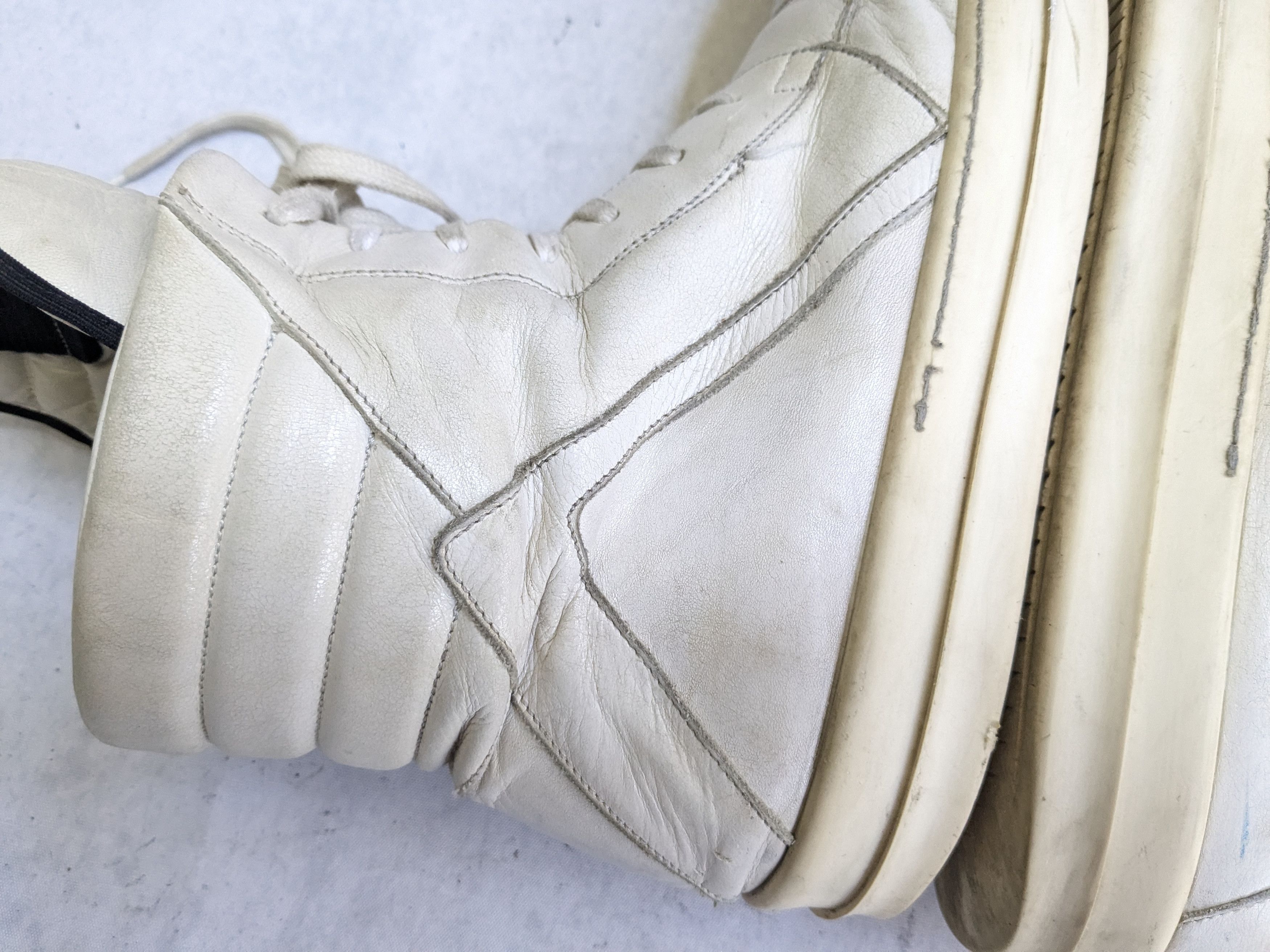 Rick Owens Rick Owens Geobaskets White 9 42 Leather High Tops Size US 9 / EU 42 - 11 Thumbnail