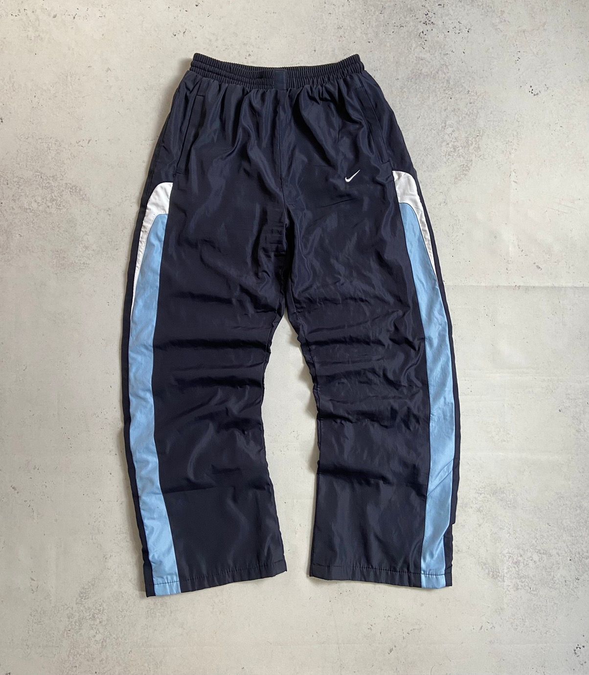 Pre-owned Nike X Vintage Nike Track Vintage Drill Pants Y2k Baggy Gorpcore Joggers In Blue/navy