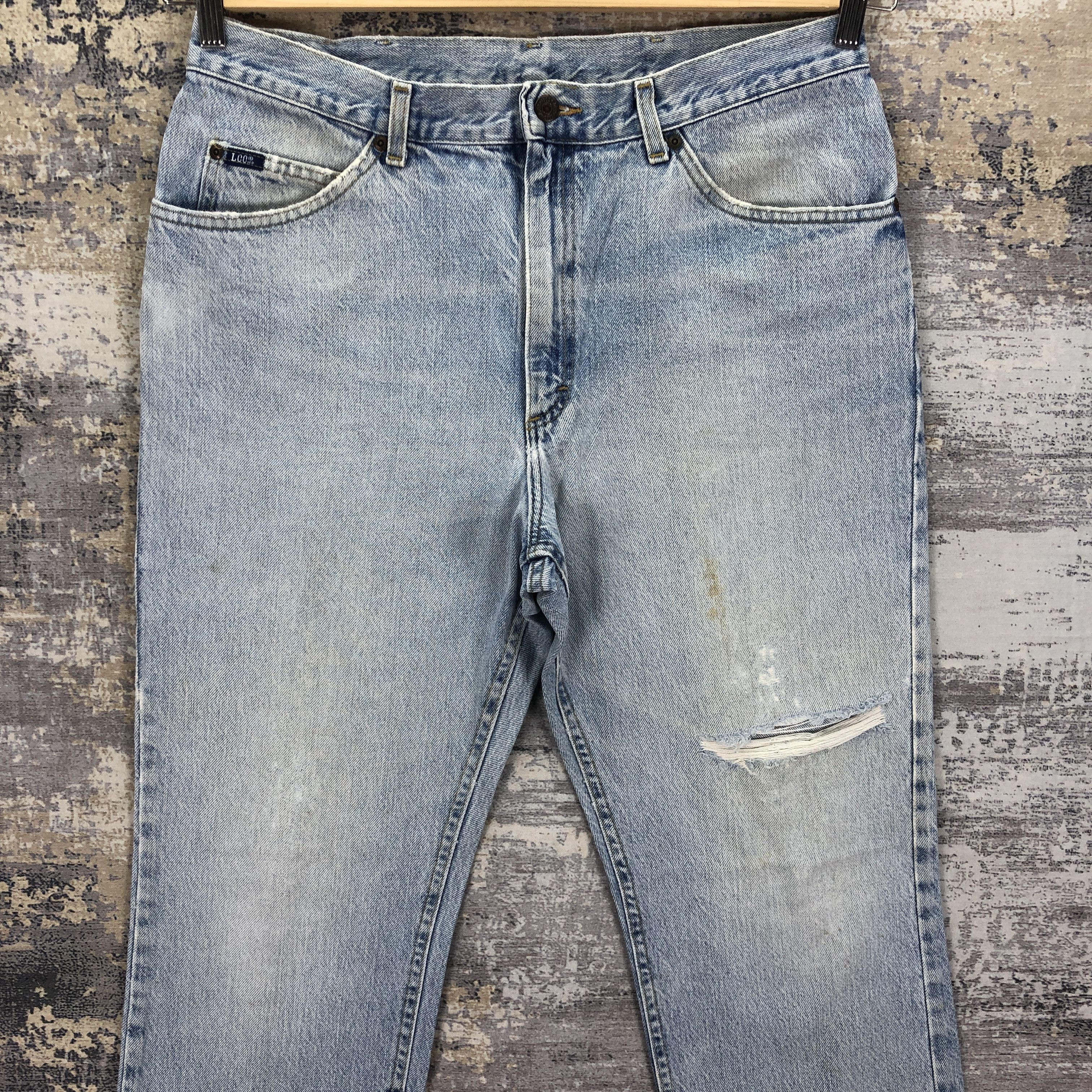 Lee Vintage Distressed Lee Faded Jeans Light Wash Lee Denim Size US 34 / EU 50 - 3 Thumbnail
