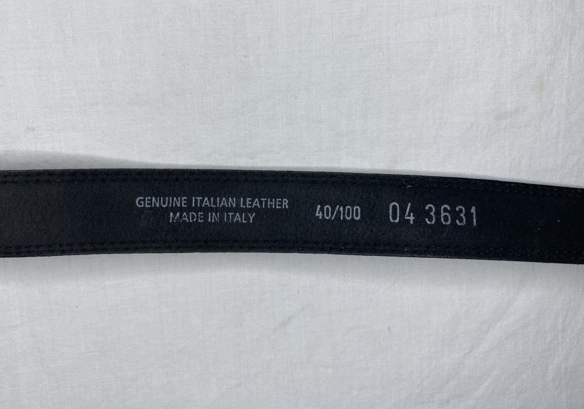 Leather Black Genuine Italian Leather Belt Solid Brass Buckle 40/100 Size 40 - 3 Thumbnail