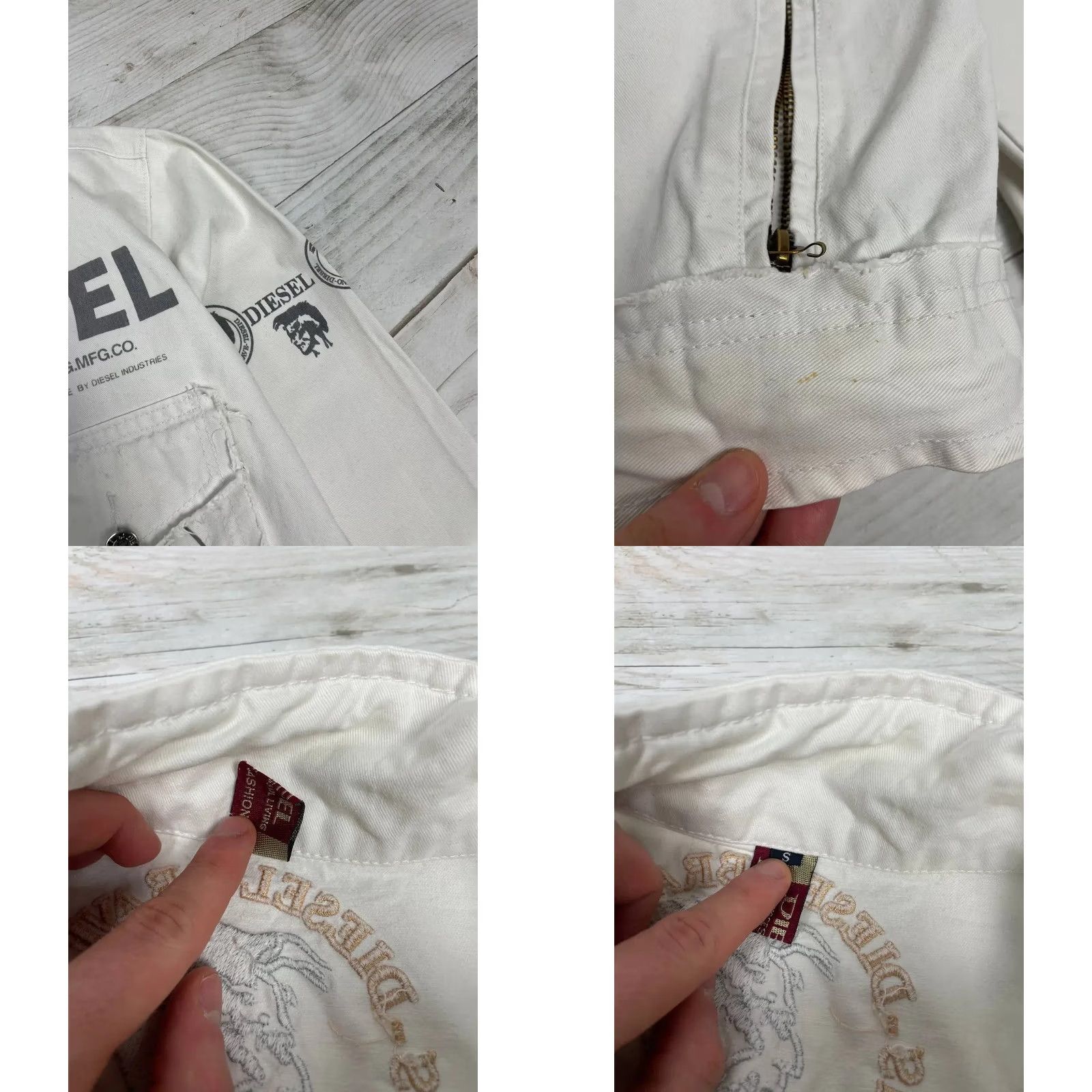 Diesel VINTAGE Diesel Jacket White S Big Logo Y2K Japan Mens Size US S / EU 44-46 / 1 - 9 Thumbnail
