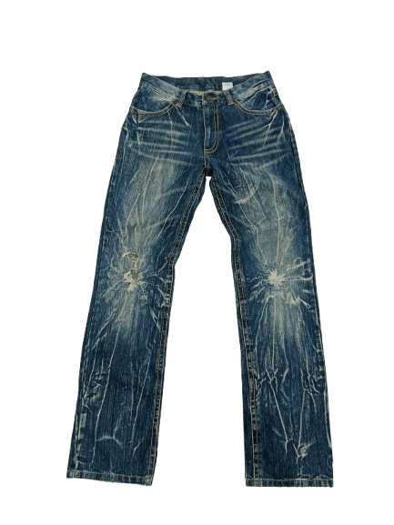 Japanese Brand Vintage Unbrand Jean's Electric Flash Style Blue Denim Size US 30 / EU 46 - 1 Thumbnail
