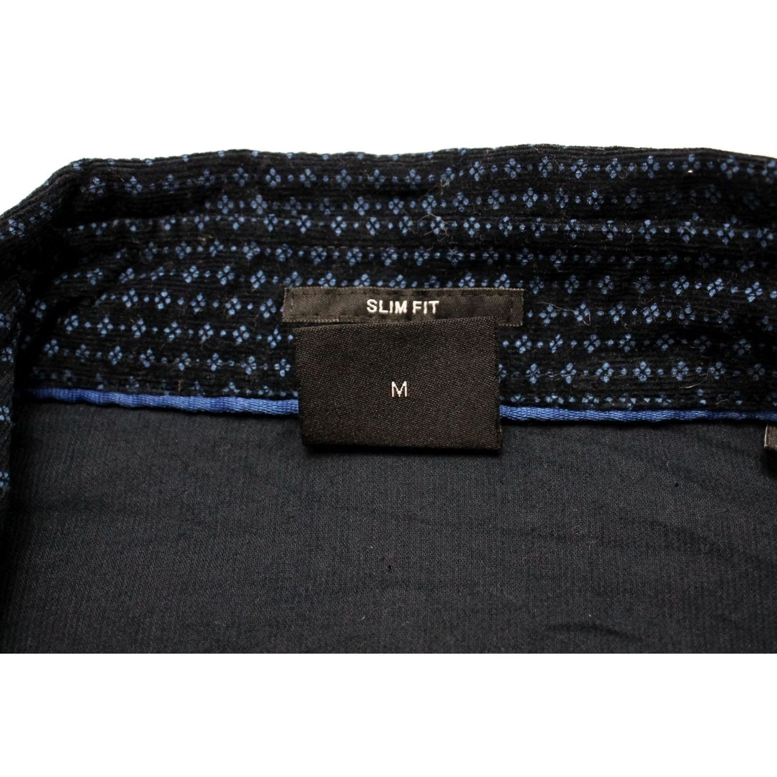 Hugo Boss HUGO BOSS Ronni_FO Slim Fit Formal Shirt Men's MEDIUM Corduroy Black Patterned Shirt Mens Slim Corduroy Button-Up Fashion Patterned Size 40R - 6 Thumbnail