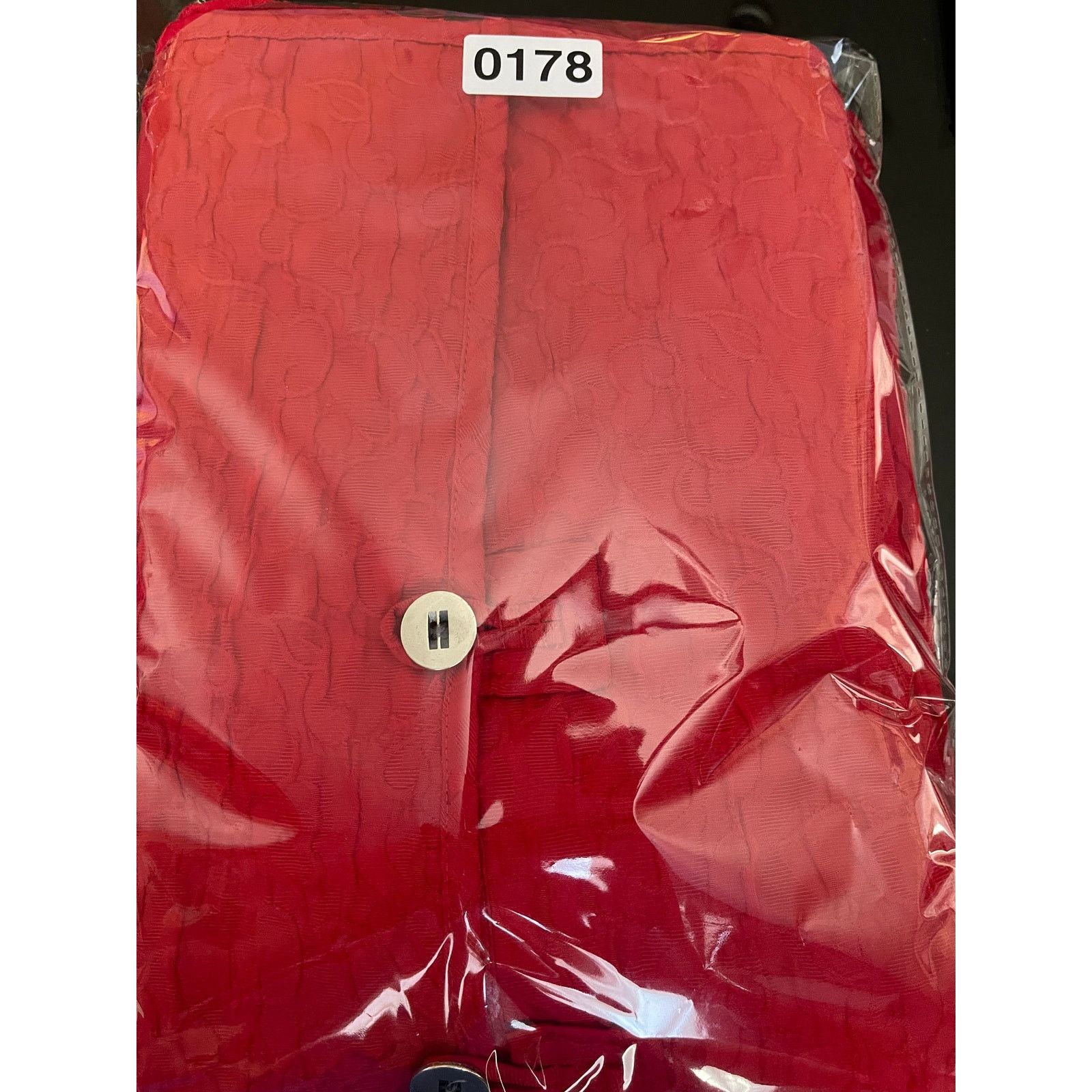 Chicos Chico's Red Textured Mandarin Jacket Sz 1 M Crinkle Cloque Size M / US 6-8 / IT 42-44 - 10 Thumbnail