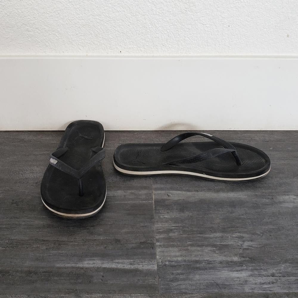 Puma Black White Detailed Puma Classic Sandal Size US 6 / IT 36 - 1 Thumbnail