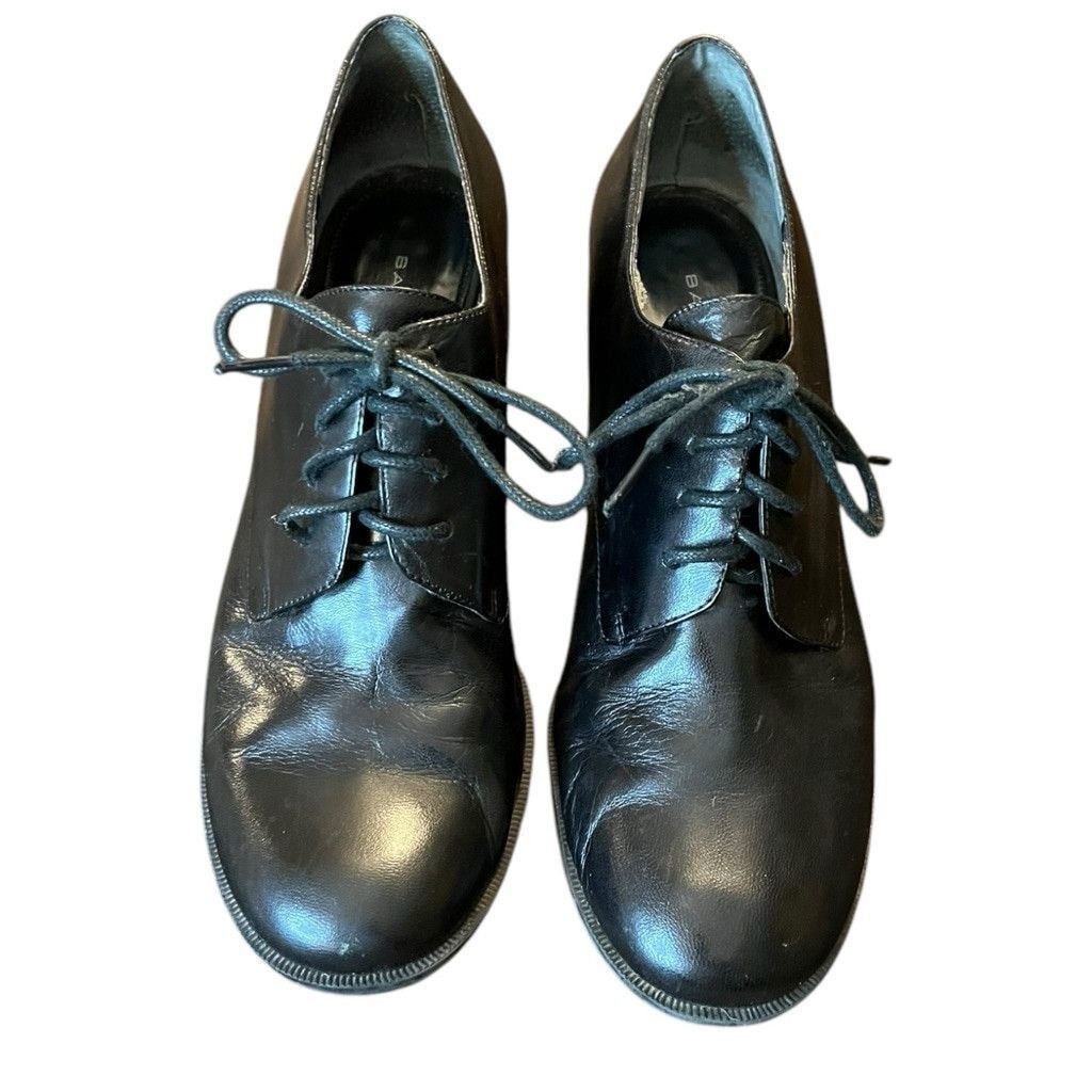 Vintage 90s Bandolino Leather Lace Up Oxford Loafers Block Heels 9 Size US 9 / IT 39 - 2 Thumbnail