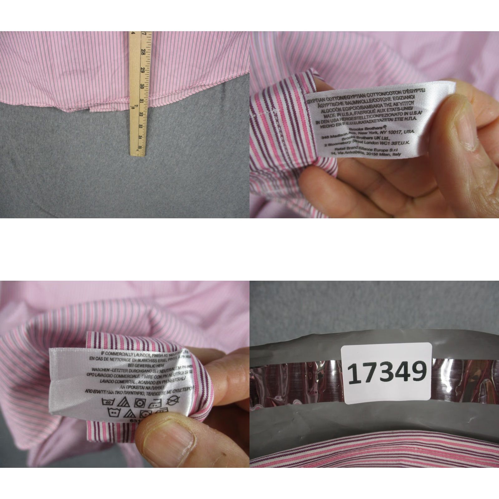 Brooks Brothers Brooks Brothers Dress Shirt Mens 17.5 Slim Fit Long Sleeve Red Striped 100% Cotton USA Mens Size 48R - 8 Thumbnail