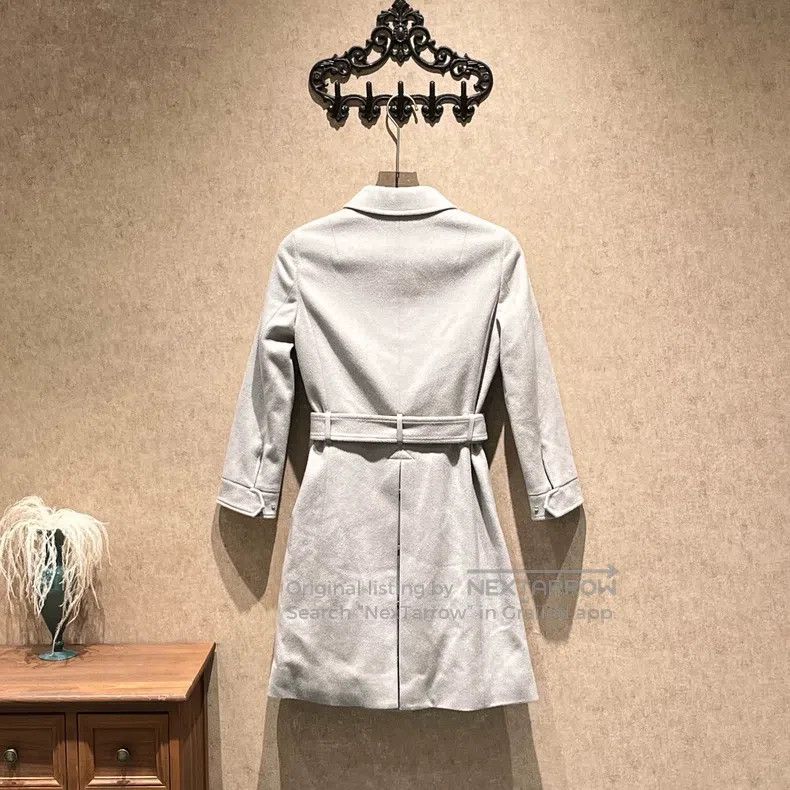 Loro Piana Loro Piana Storm Series Grey Cashmere Belted Cotton Coat Size XXS / US 00 / IT 34 - 2 Thumbnail