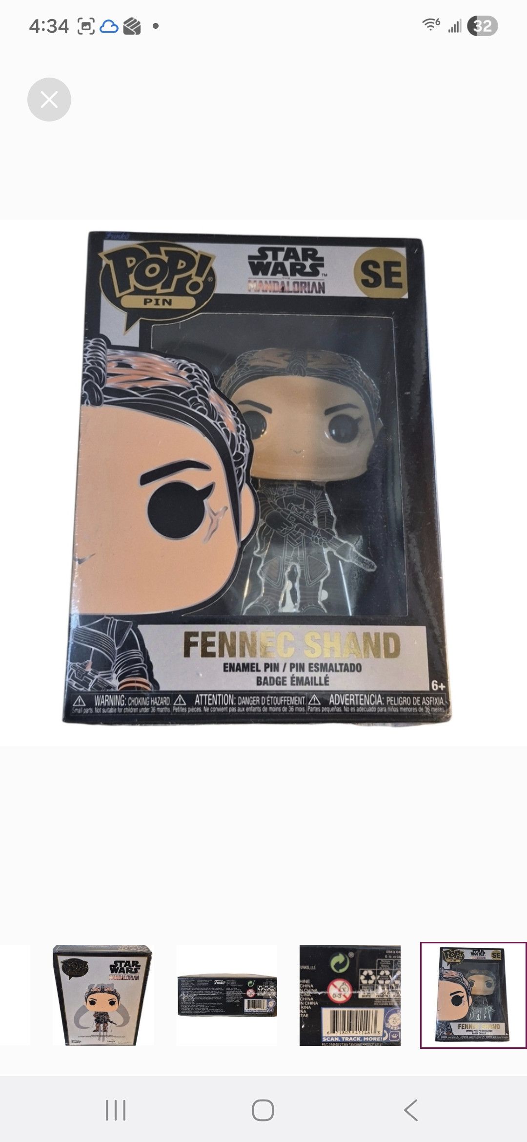 Other Funko × Star Wars POP PIN Fennec Shand Enamel Pin Size ONE SIZE - 1 Thumbnail