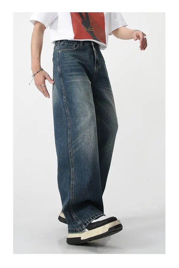 Japanese Brand Miki American blue washed vintage loose wide-leg jeans Size US 32 / EU 48 - 5 Thumbnail