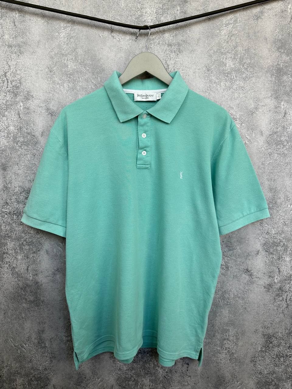 Yves Saint Laurent Yves Saint Laurent YSL Polo Shirt Mint Blue Logo SS Size US L / EU 52-54 / 3 - 1 Thumbnail