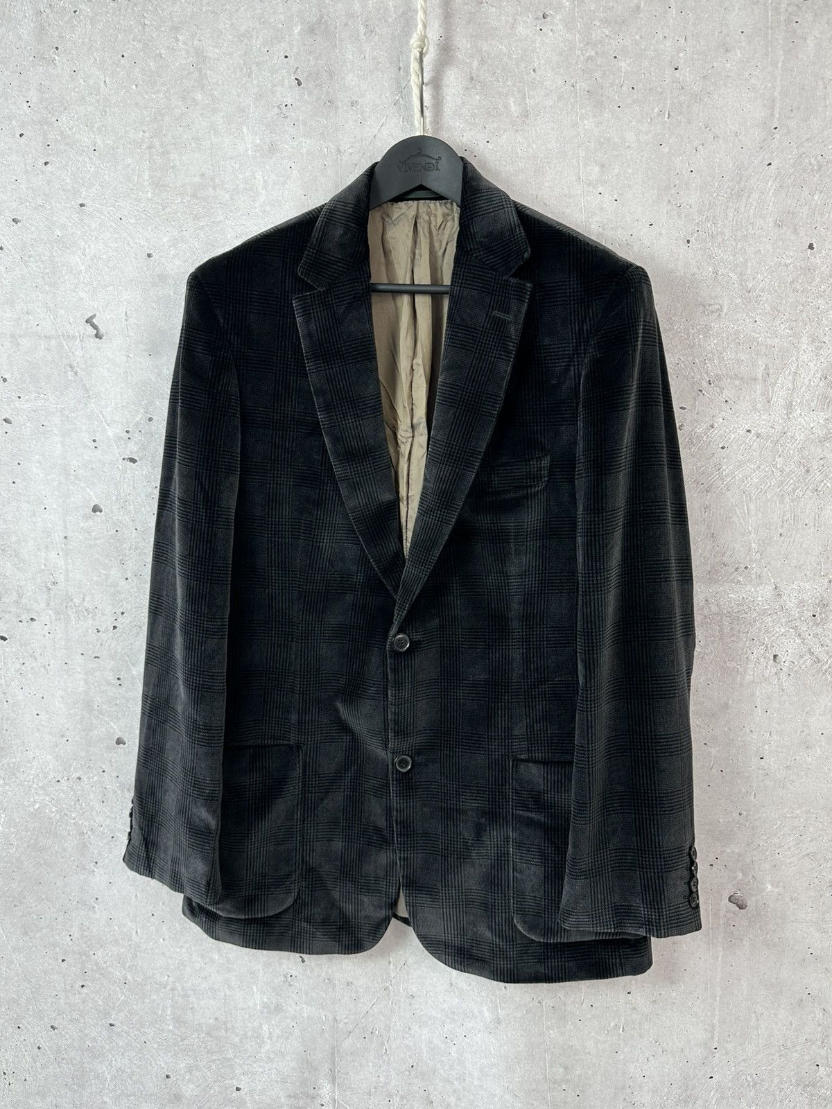 Hugo Boss Vintage Hugo Boss Monsieur 90s Check Brown Velour Blazer Size US L / EU 52-54 / 3 - 1 Thumbnail