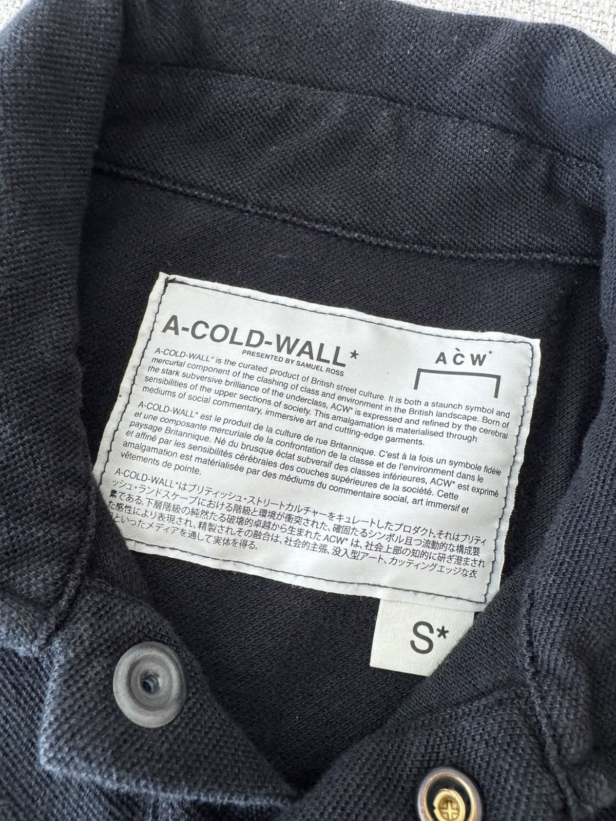 A-COLD-WALL* A-Cold-Wall polo shirt Sz S Black ACW Size US S / EU 44-46 / 1 - 3 Thumbnail