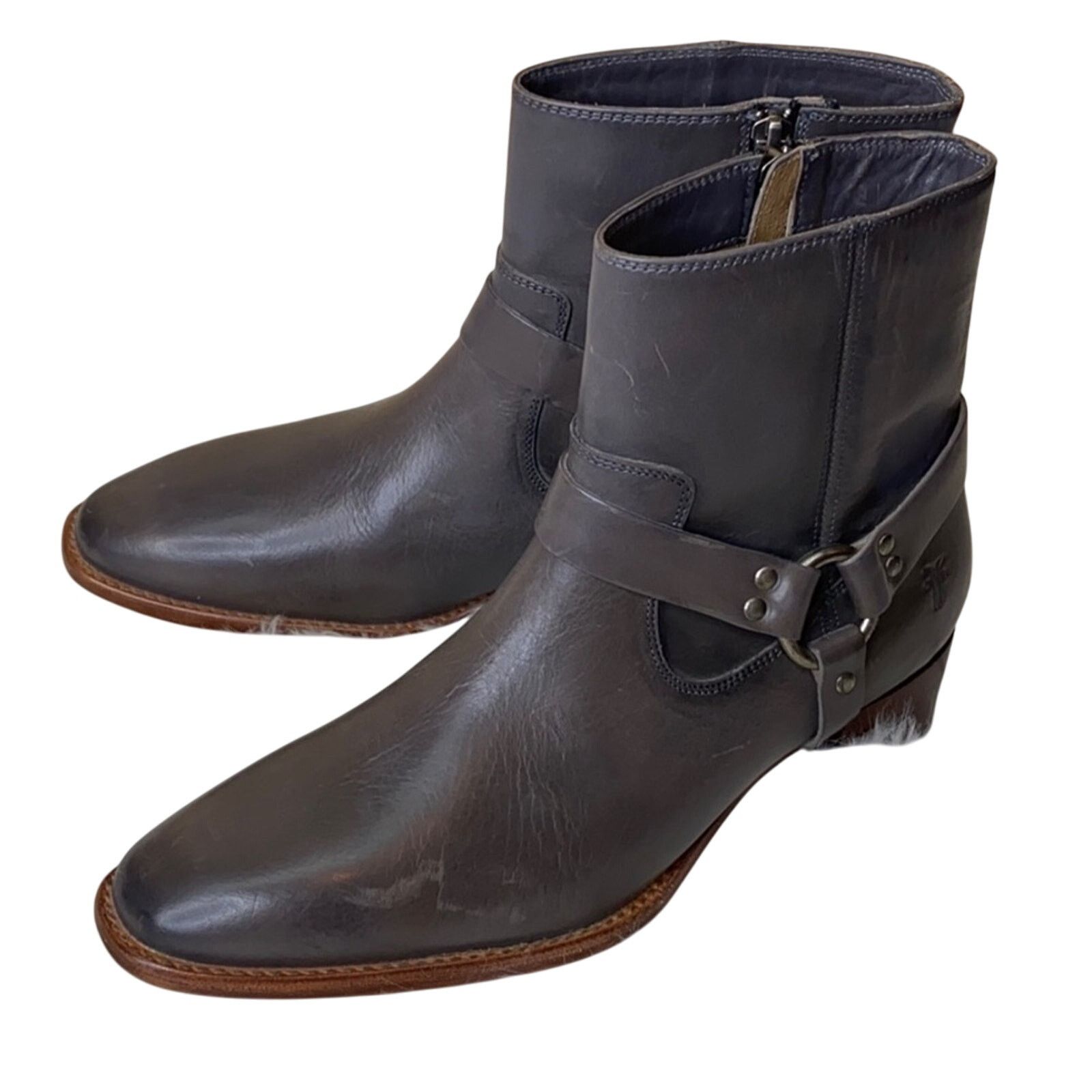 Frye Frye Grey Dara Leather Harness Booties Boots 8B Size US 8 / IT 38 - 10 Thumbnail
