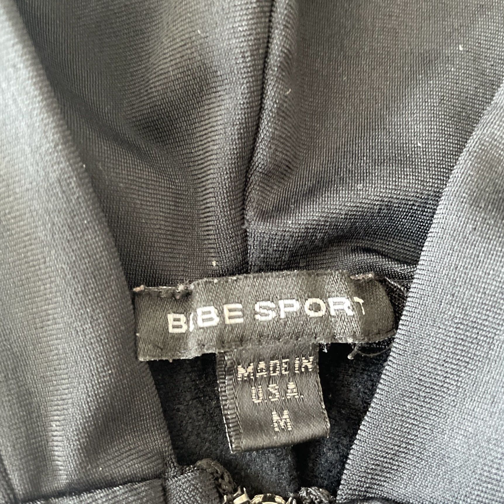 Bebe VINTAGE bebe Full Zip Hooded Hoodie Shirt Womens Medium Black 90s USA Glitter Zipper Size M / US 6-8 / IT 42-44 - 3 Thumbnail