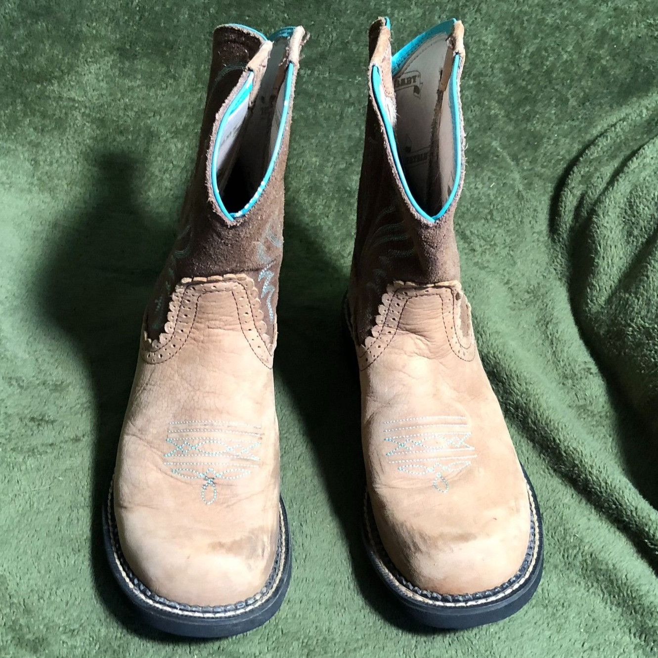Ariat Ariat Womens Fatbaby Cowboy Boots 10B Suede Heritage Western Size US 10 / IT 40 - 18 Thumbnail
