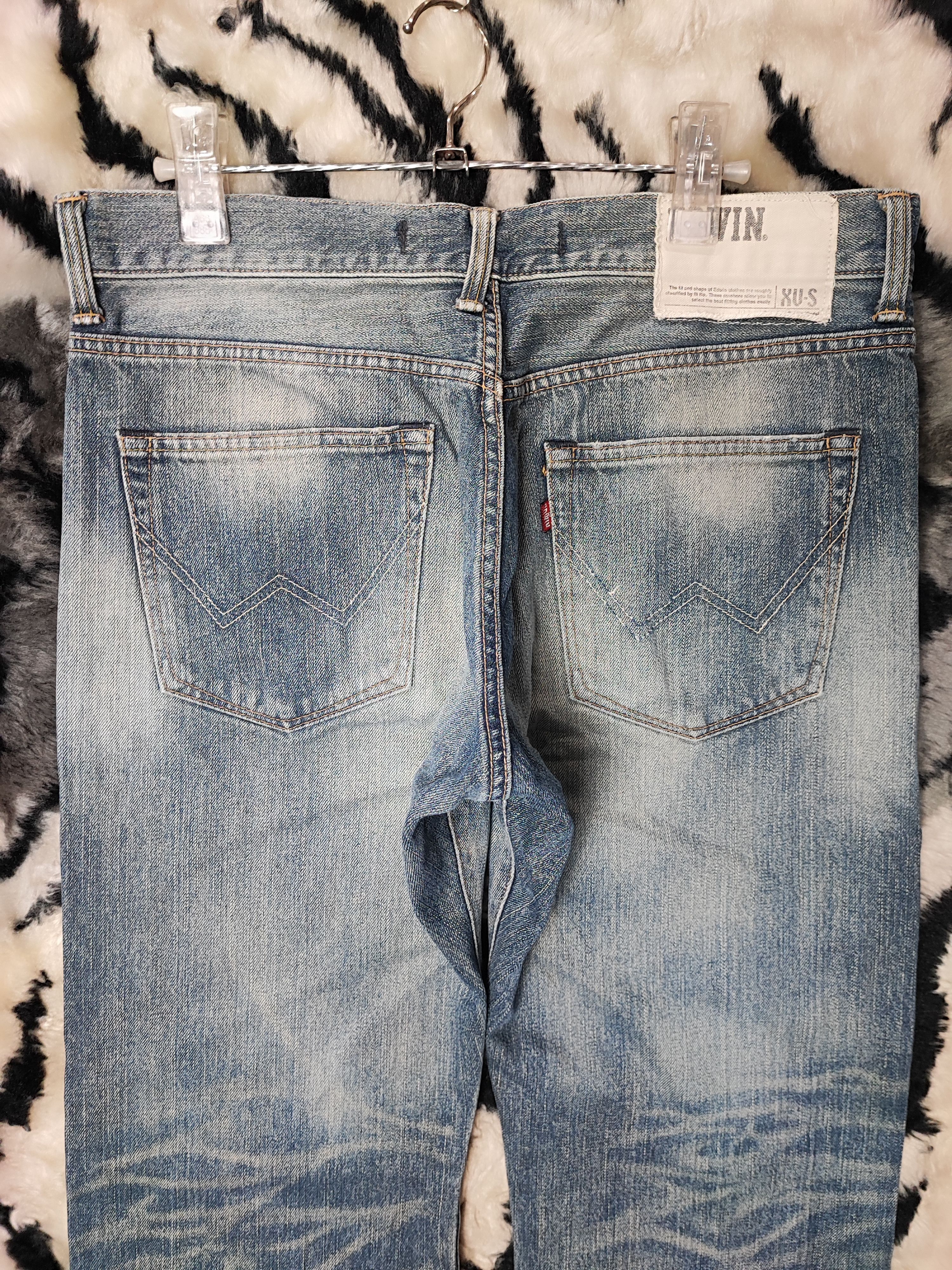Edwin Vintage 90s Edwin Xv Faded Wash Whiskers Distressed Relaxed Size US 34 / EU 50 - 13 Thumbnail
