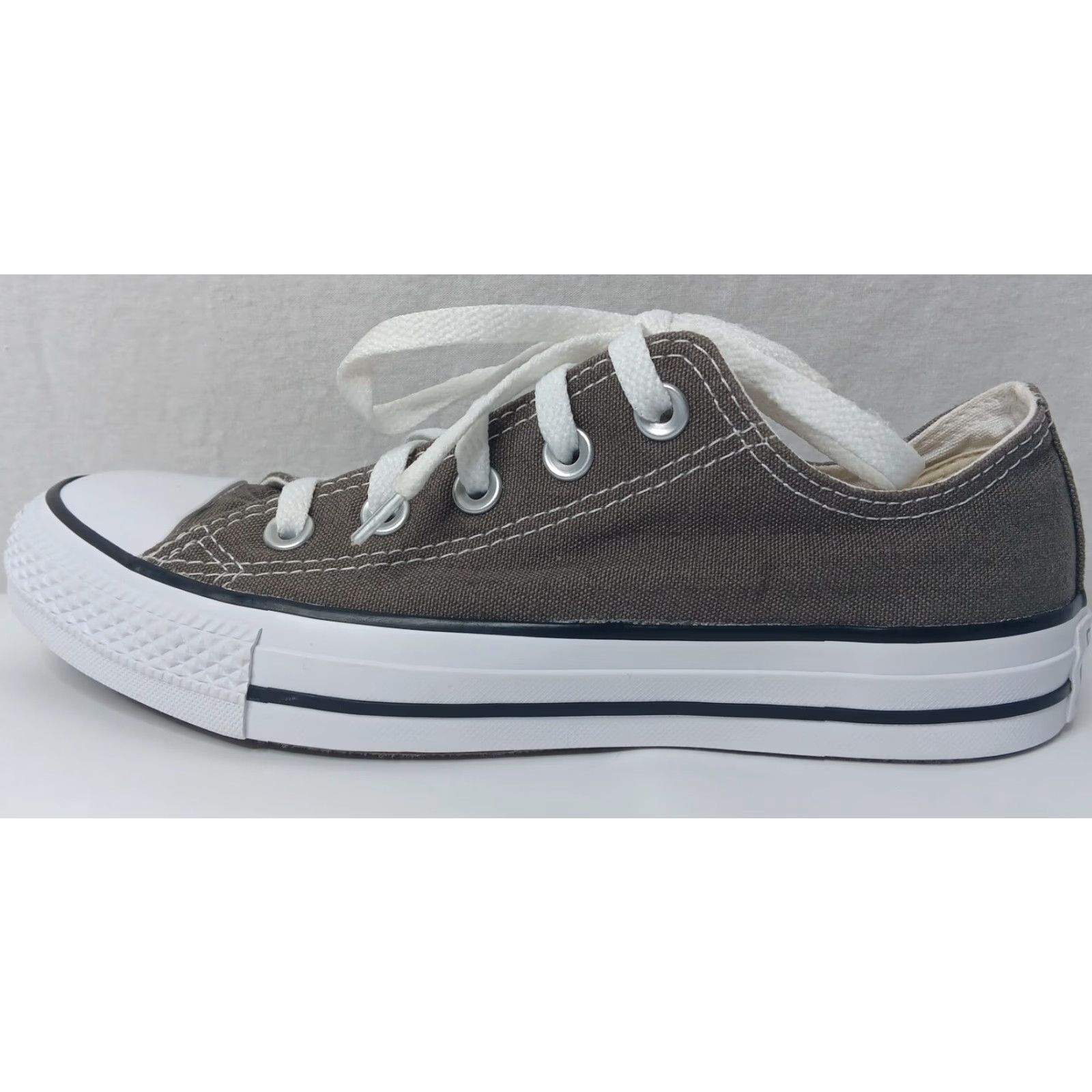 Converse Converse All Star Sneakers Low Base Gray Canvas Mens Womens 6 4 Lace Up Star Pattern Rubber Sole Shoes Size S / US 4 / IT 40 - 5 Thumbnail