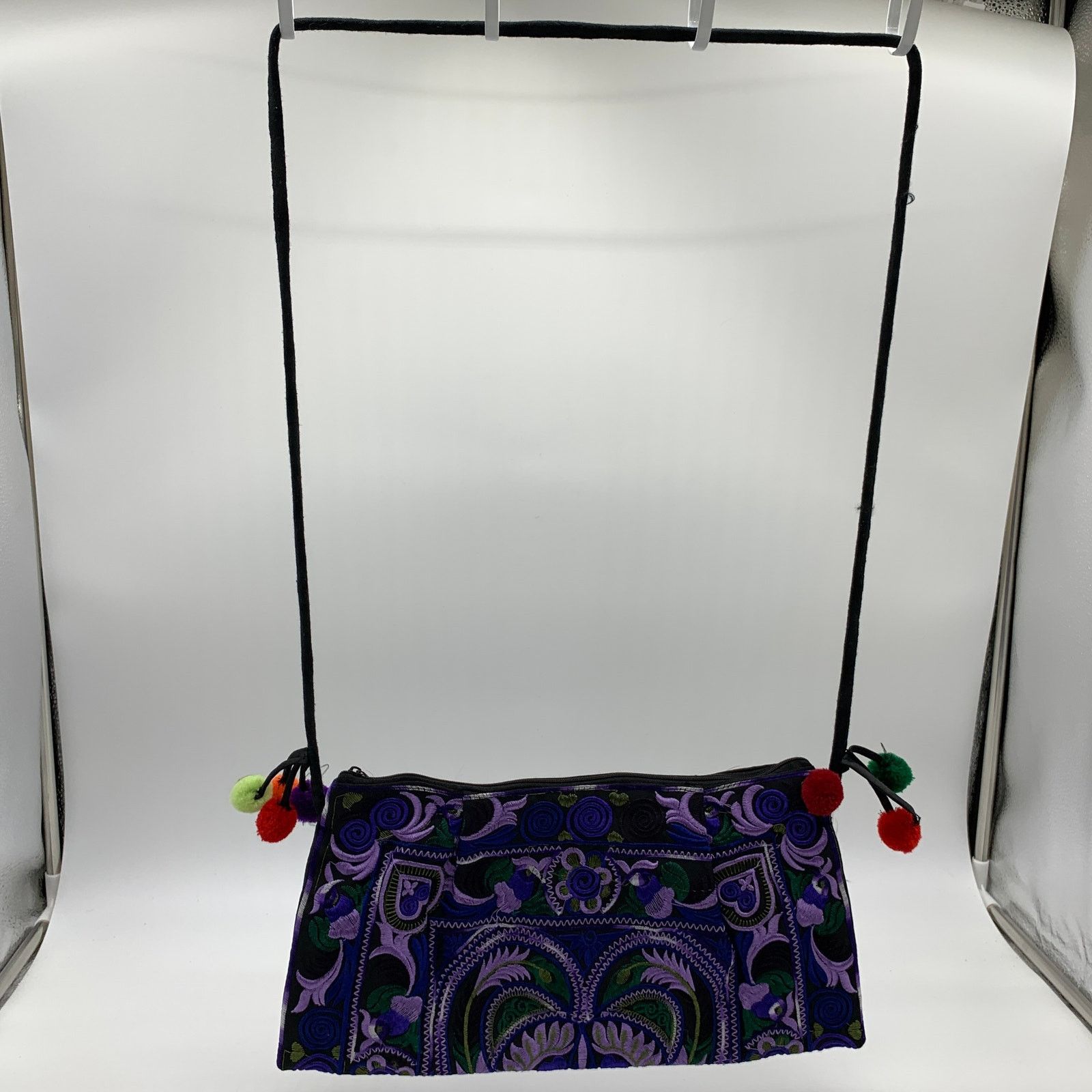 Other Embroidered Crossbody Bag Purple Small Purse Size ONE SIZE - 3 Thumbnail