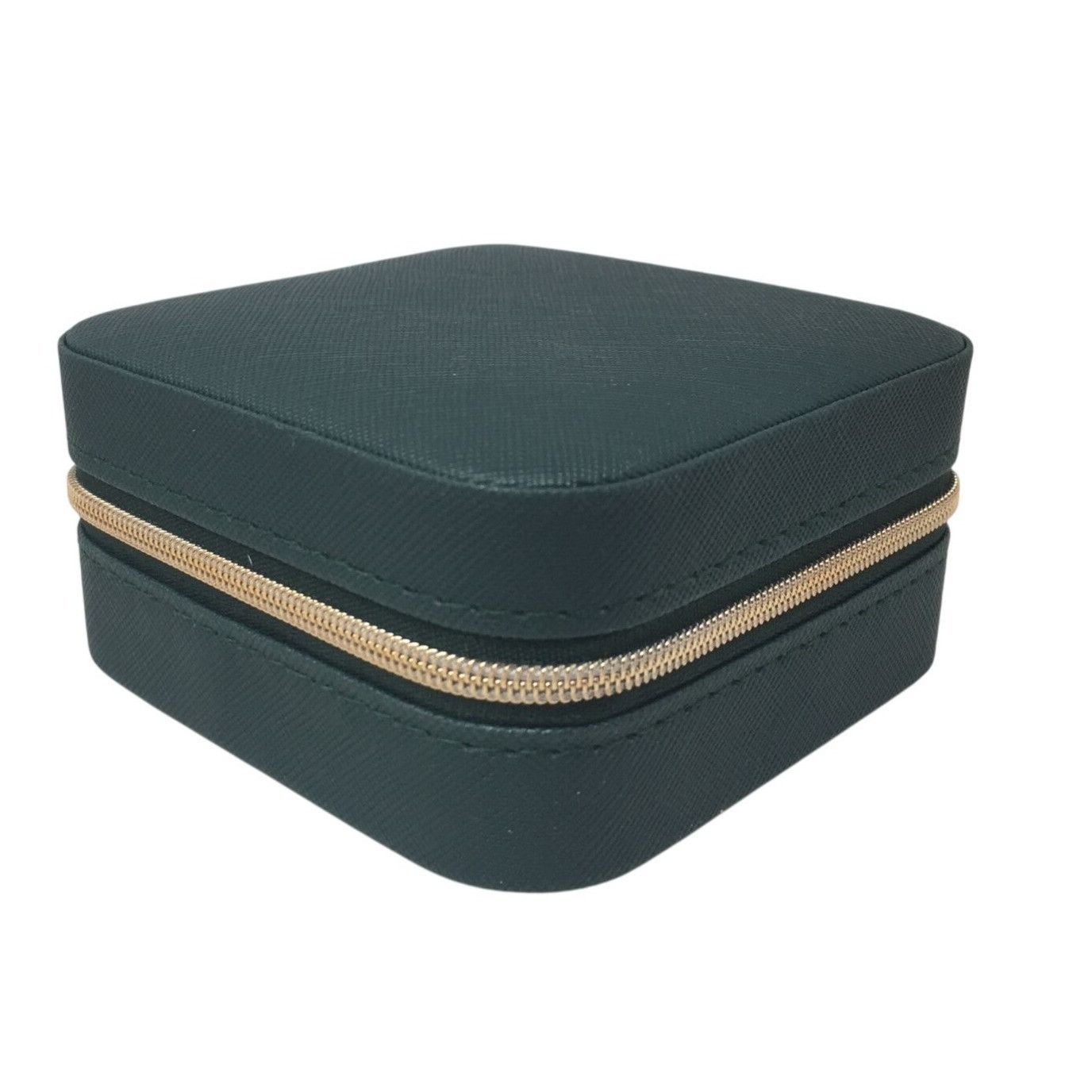 Other Dark Green Zippered Mini Portable Travel Jewelry Box with Go Size ONE SIZE - 1 Thumbnail