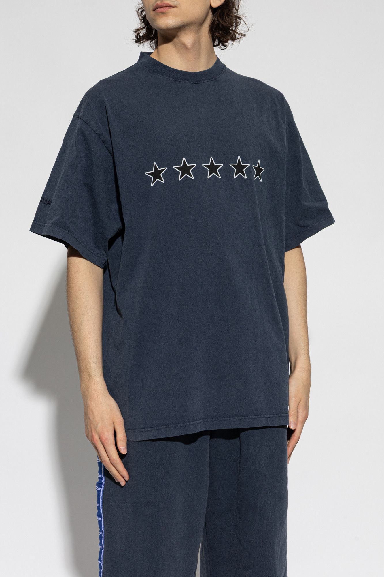 Balenciaga os11x0326 Rating Printed T-Shirt in Washed Navy Size US L / EU 52-54 / 3 - 3 Thumbnail
