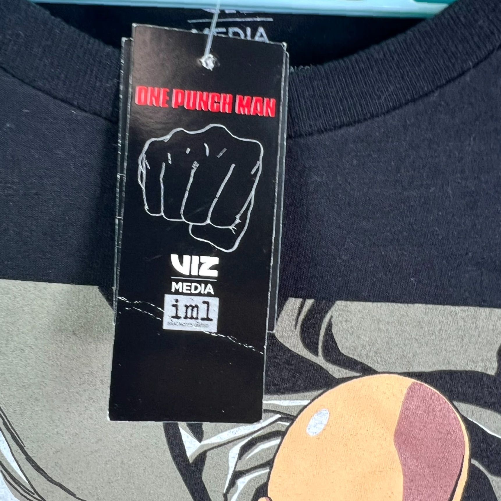 Vintage One Punch Man T-Shirt Adult M Viz Black Cotton Knit Graphic Print Logo Anime Shirts Mens Size US M / EU 48-50 / 2 - 4 Thumbnail