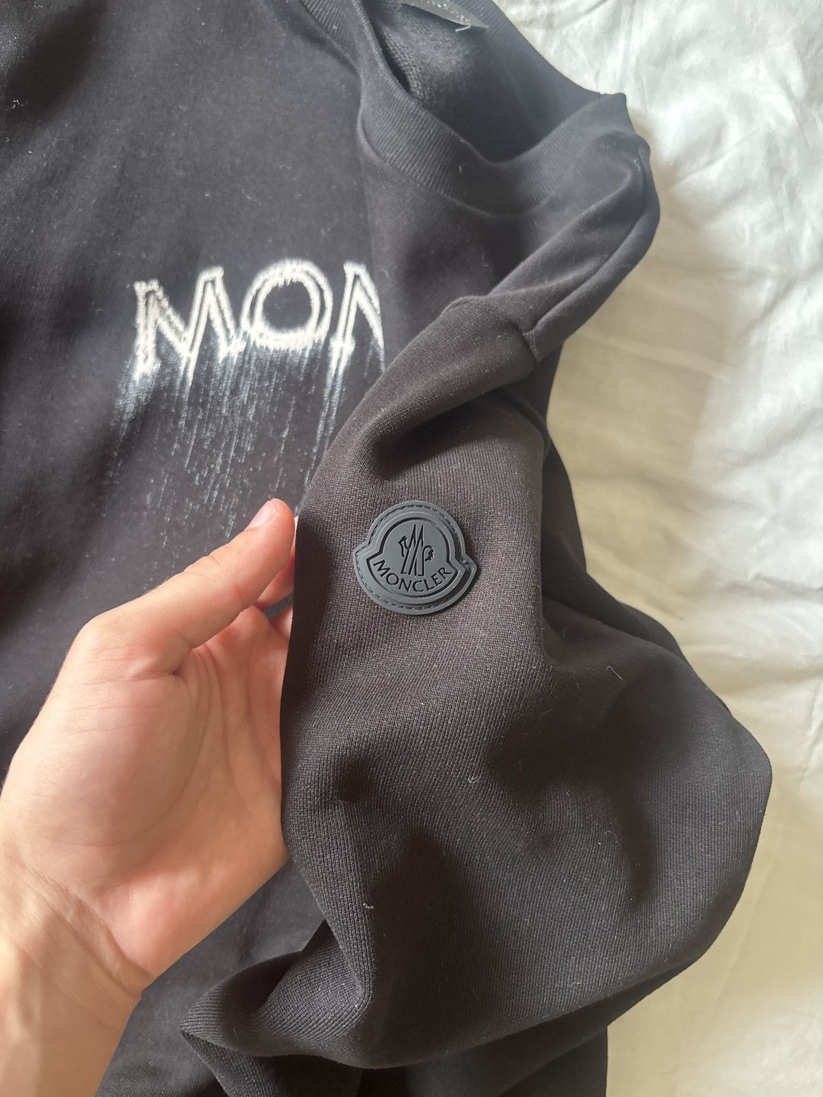 Moncler Black printed sweatshirt drip effect Size US S / EU 44-46 / 1 - 3 Thumbnail
