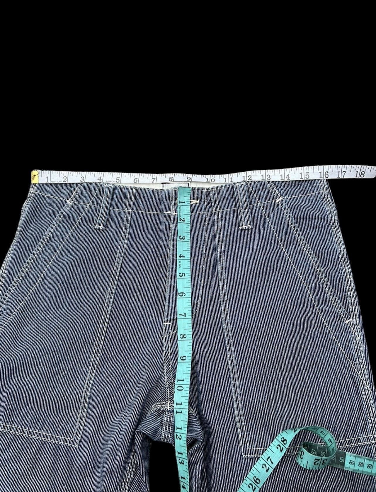 Vintage Acoustic Japan Patchwork Striped Flare Fatigue Pant Size US 31 - 3 Thumbnail