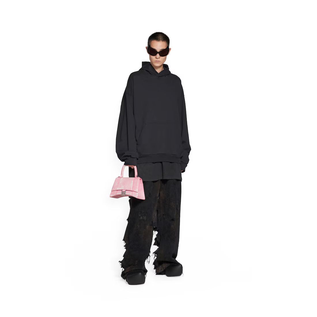 Balenciaga o1srvl11e1124 Size: OS / Hourglass Small Handbag Denim Pink Size ONE SIZE - 2 Thumbnail