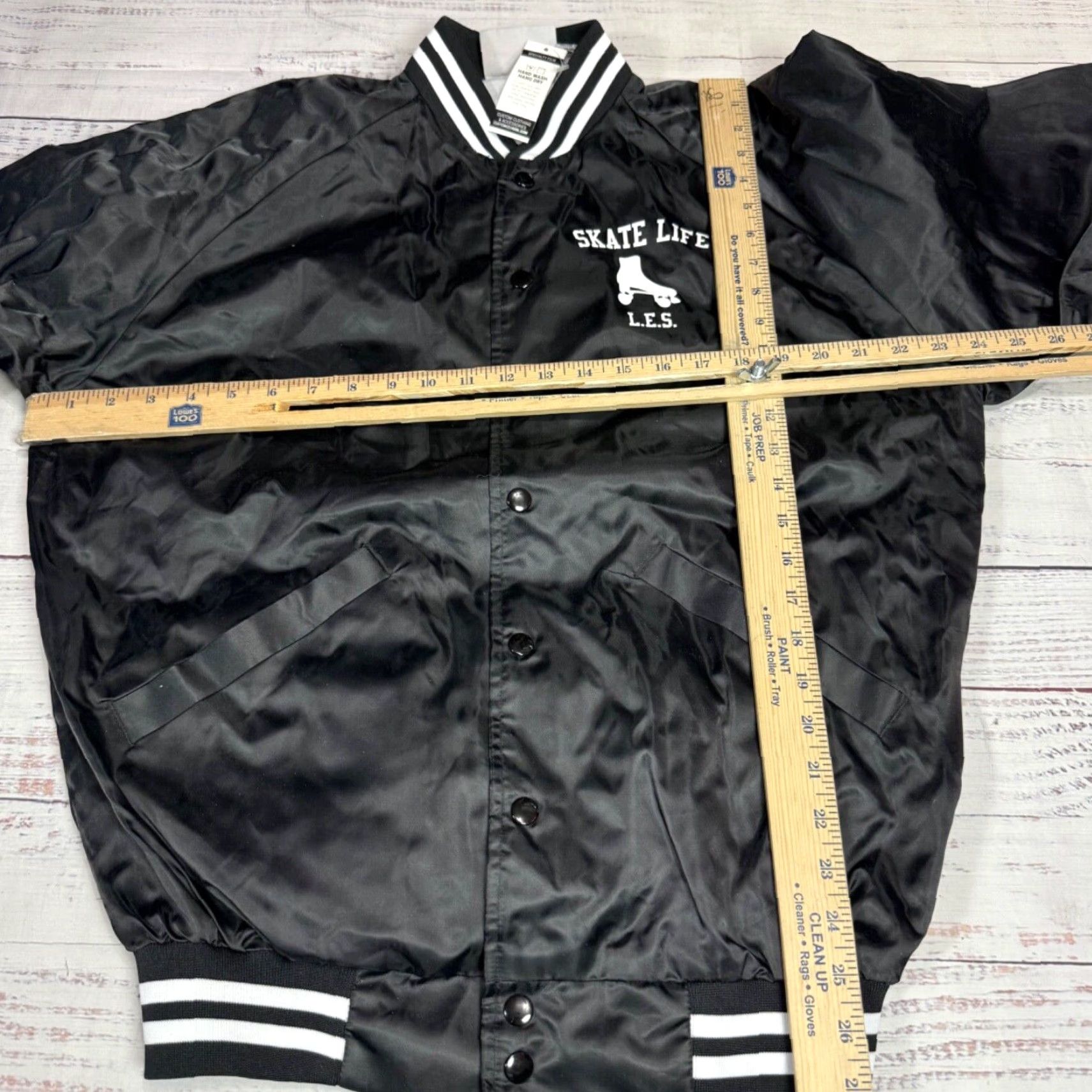 Alife Cardinal Mens Satin Jacket Size M Black Skate Life LES Snap Front Windbreaker Satin Jacket Mens Black Skate Life LES Snap Front Size US M / EU 48-50 / 2 - 2 Thumbnail