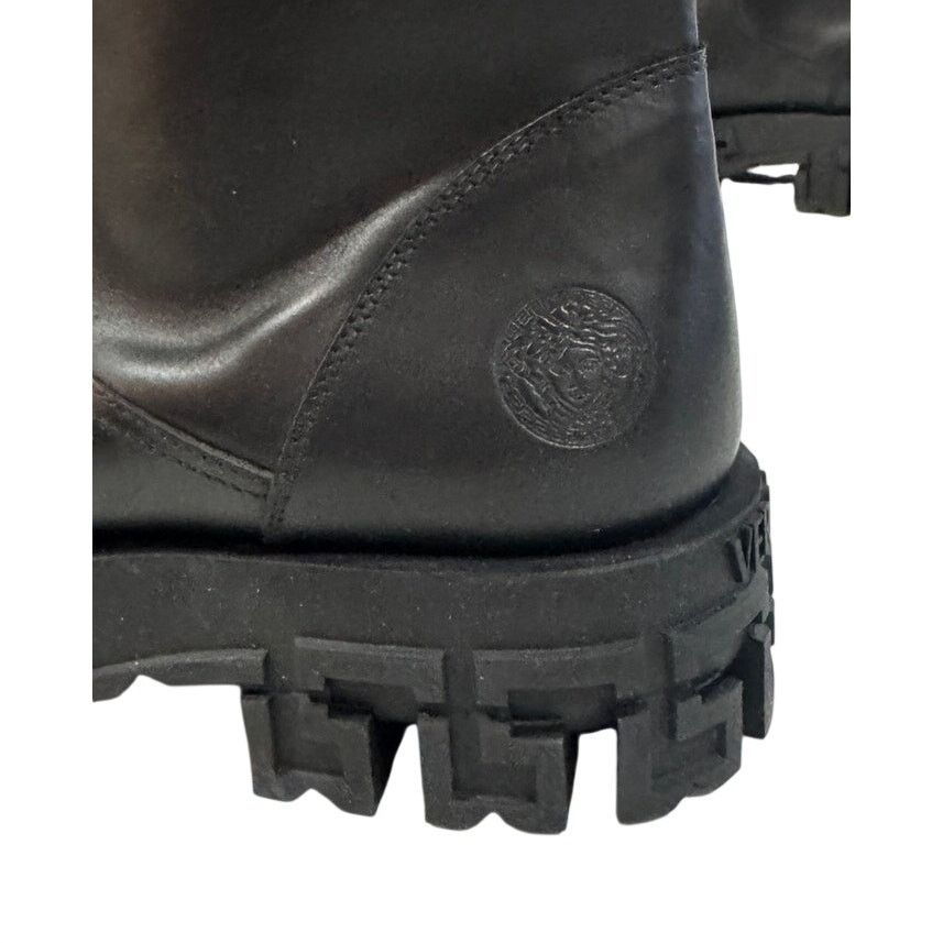 Versace *DS26 VERSACE Men's Leather Motorcycle Boots Size IT43/US10 Size US 10 / EU 43 - 7 Thumbnail