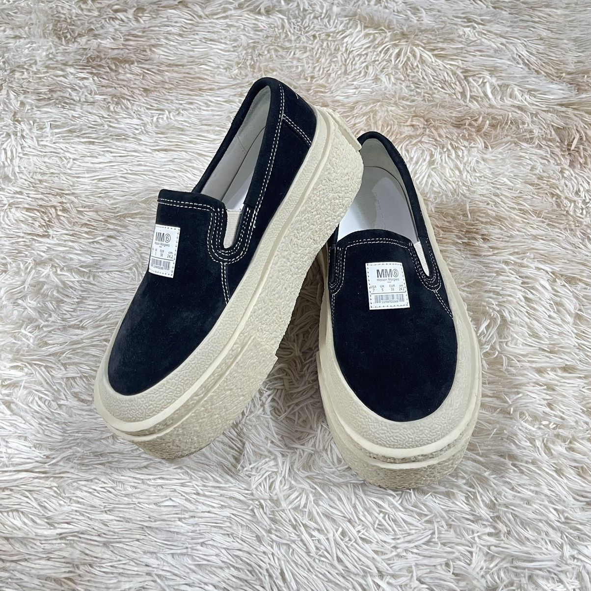 MM6 × Maison Margiela MM6 Maison Margiela Slide On Platform Sneakers in Black Size US 7 / IT 37 - 6 Thumbnail
