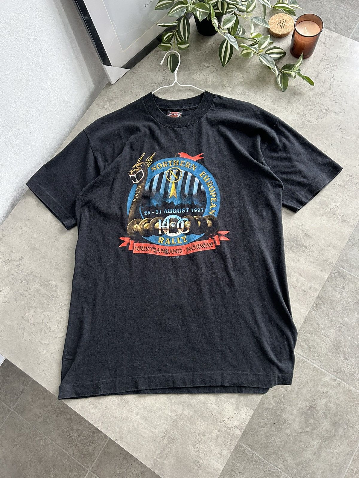 Harley Davidson × Vintage Vintage 1997 HARLEY DAVIDSON Northern European Rally t-shirt Size US M / EU 48-50 / 2 - 1 Thumbnail
