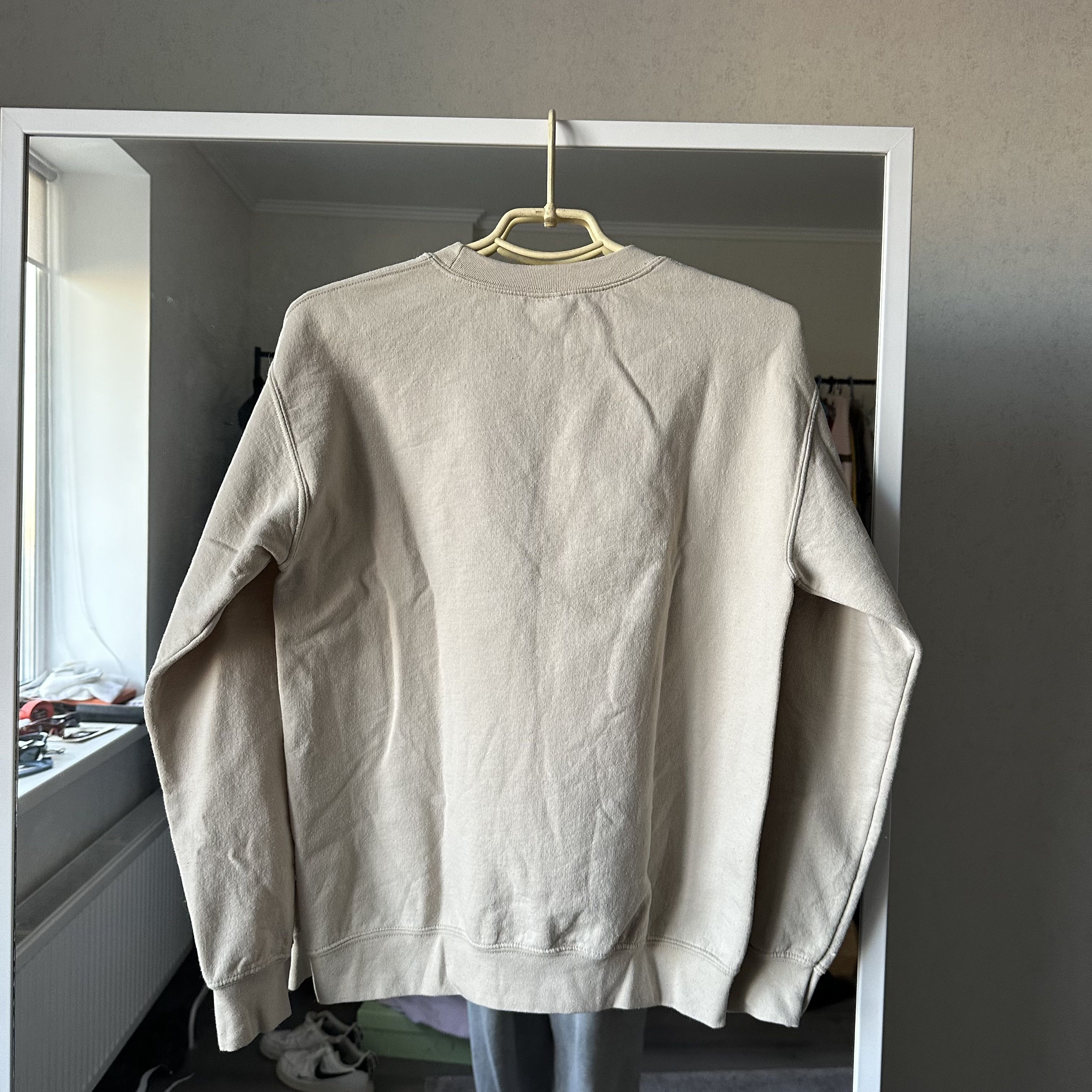 Nike × Vintage Nike y2k Vintage Big Logo Beige Crewneck Sweatshirt Size US S / EU 44-46 / 1 - 5 Thumbnail