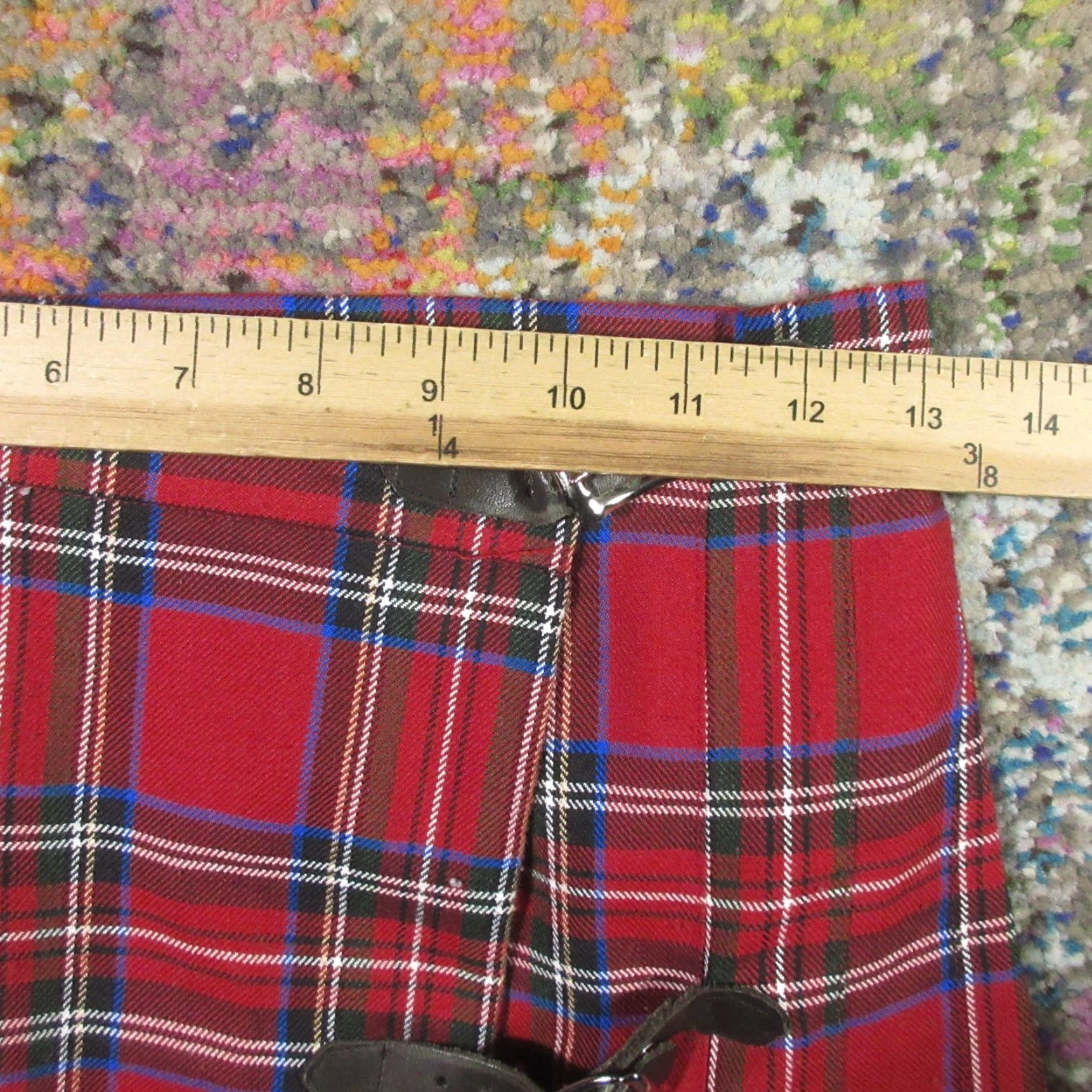 Free People Free People Wool Blend Skirt Women 26 in Waist Red Plaid Celtic Academia Preppy Wool Tweed Button Buckle Pockets Short Wrap 4 Women Size 27" / US 4 / IT 40 - 5 Thumbnail