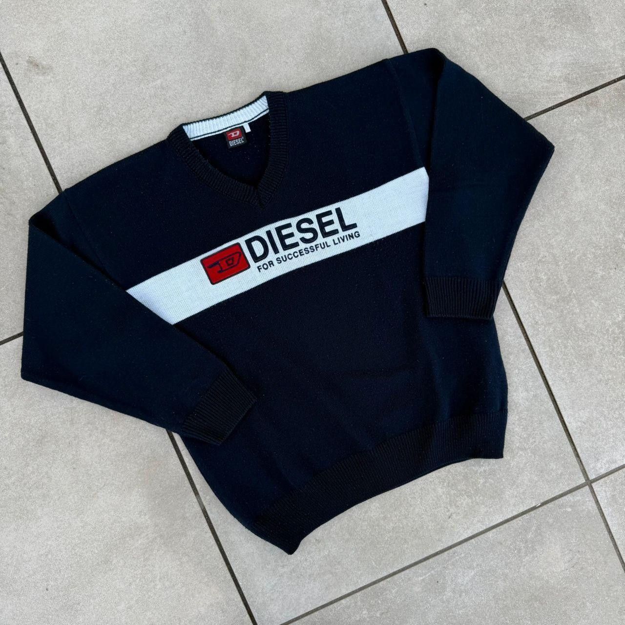 Diesel Diesel Vintage V neck Sweater Jumper Navy Size US L / EU 52-54 / 3 - 2 Thumbnail