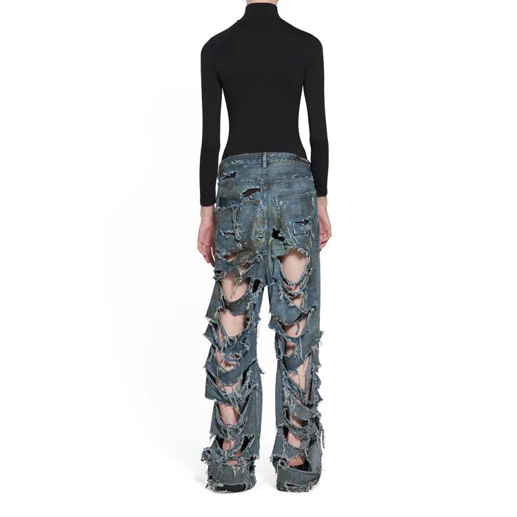 Balenciaga Super Destroyed Denim Balenciaga Small Oversized Mud show Size US 34 / EU 50 - 6 Thumbnail