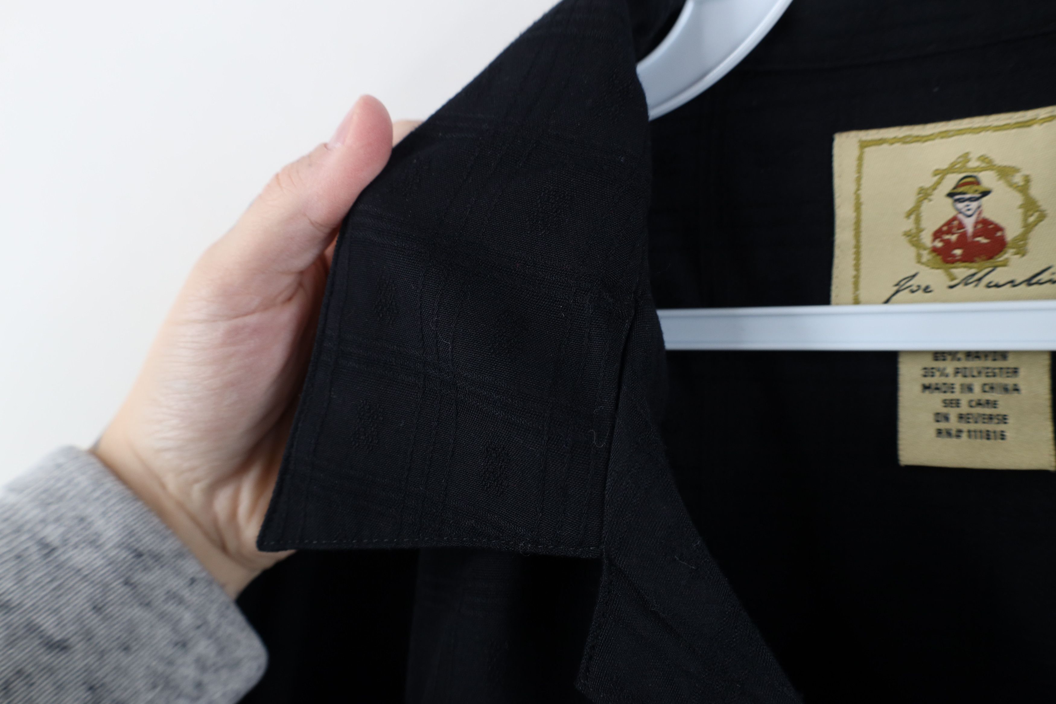 Vintage Vintage 90s Y2K Streetwear Loop Collar Button Shirt Black Size US XL / EU 56 / 4 - 9 Thumbnail